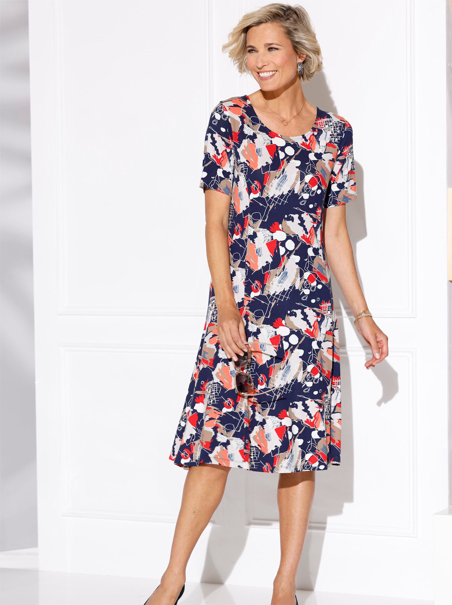 Sieh an! Etuikleid Jersey-Kleid Kurzarm