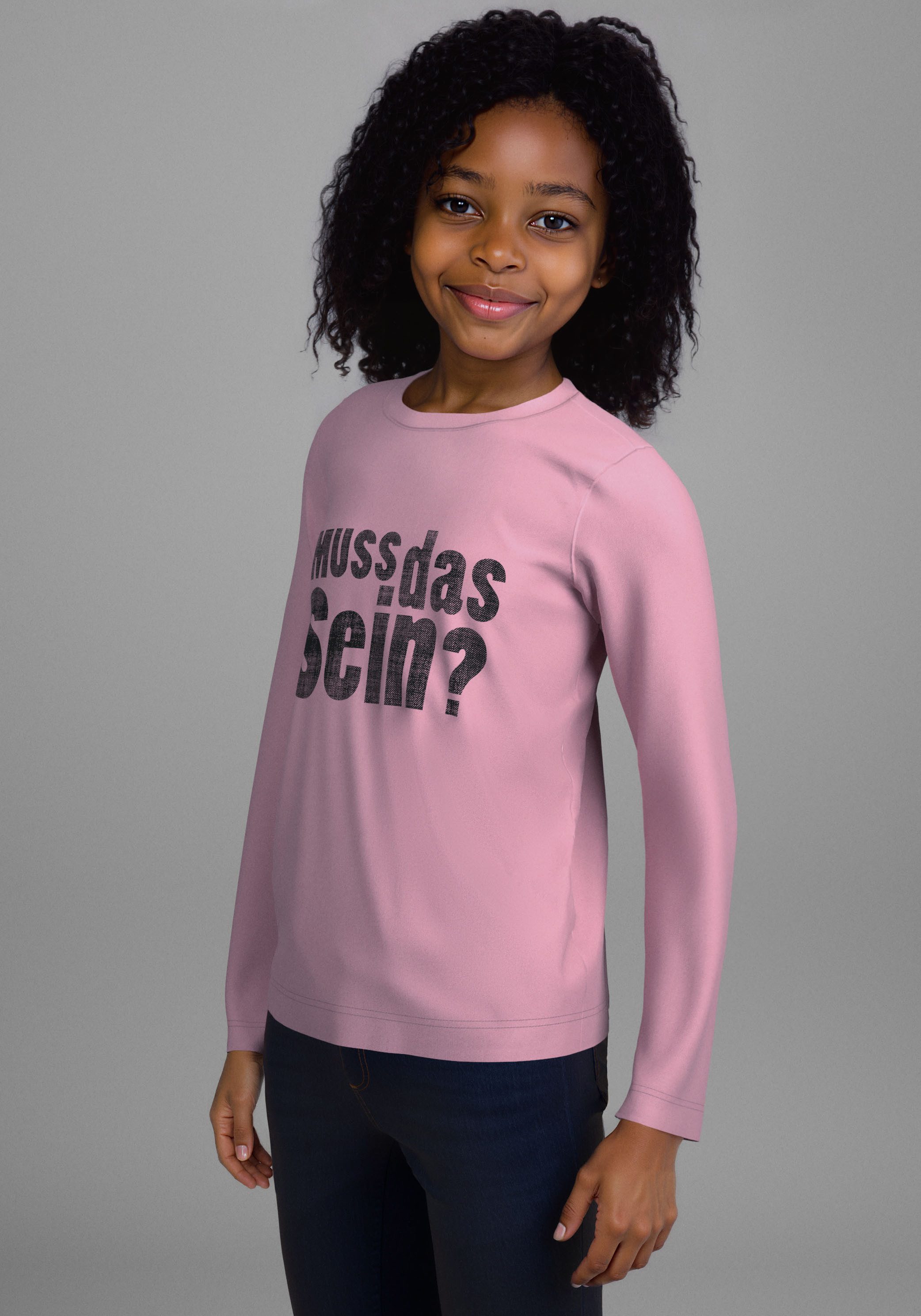 KIDSWORLD Langarmshirt Spruch: MUSS DAS SEIN Lässiger Sprüche-Print. Reduzierter Preis € 10,49. Unverbindliche Preisempfehlung € 14,99