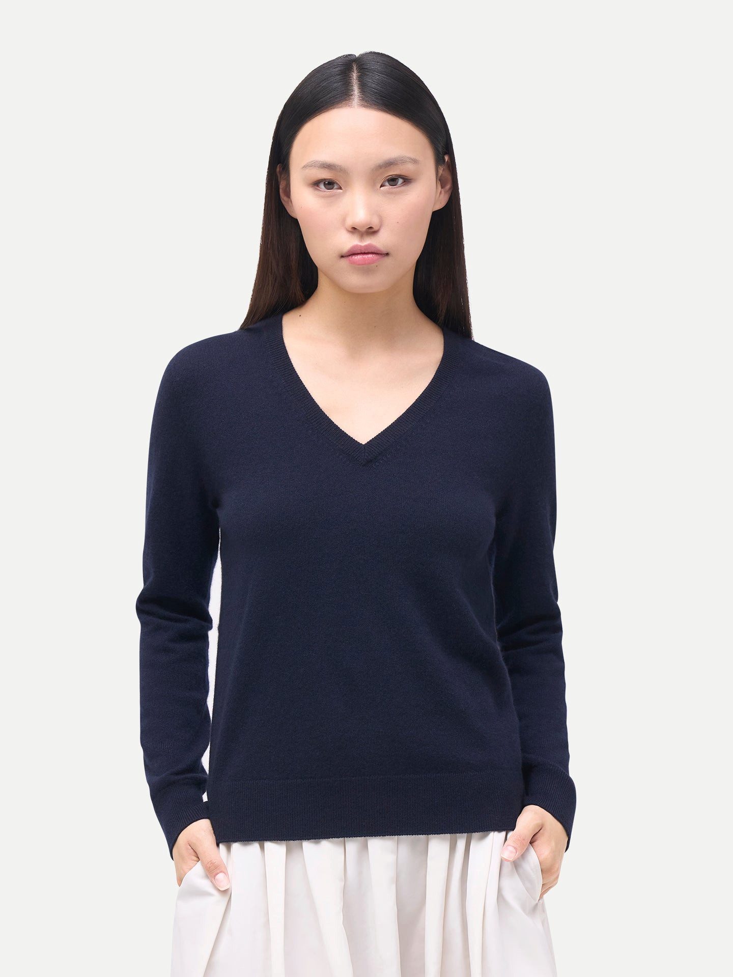 GOBI Cashmere Polokragenpullover Damen Kaschmirpullover mit V-Ausschnitt