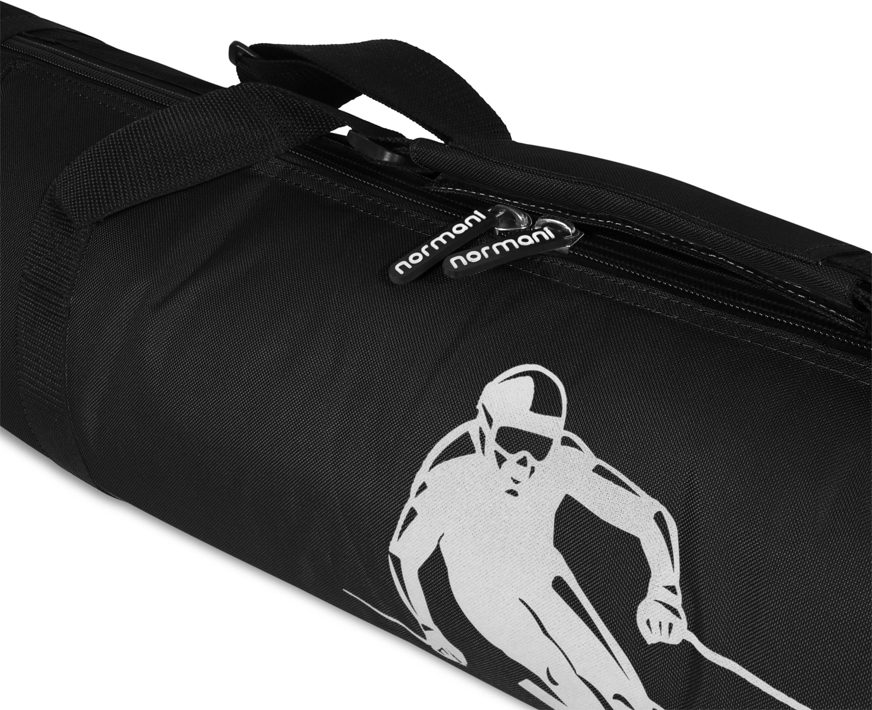 normani Sporttasche Skitasche Alpine Run Skisack 200, Skitasche für Skistöcke Aufbewahrungstasche und Skier Transporttasche - Schwarz