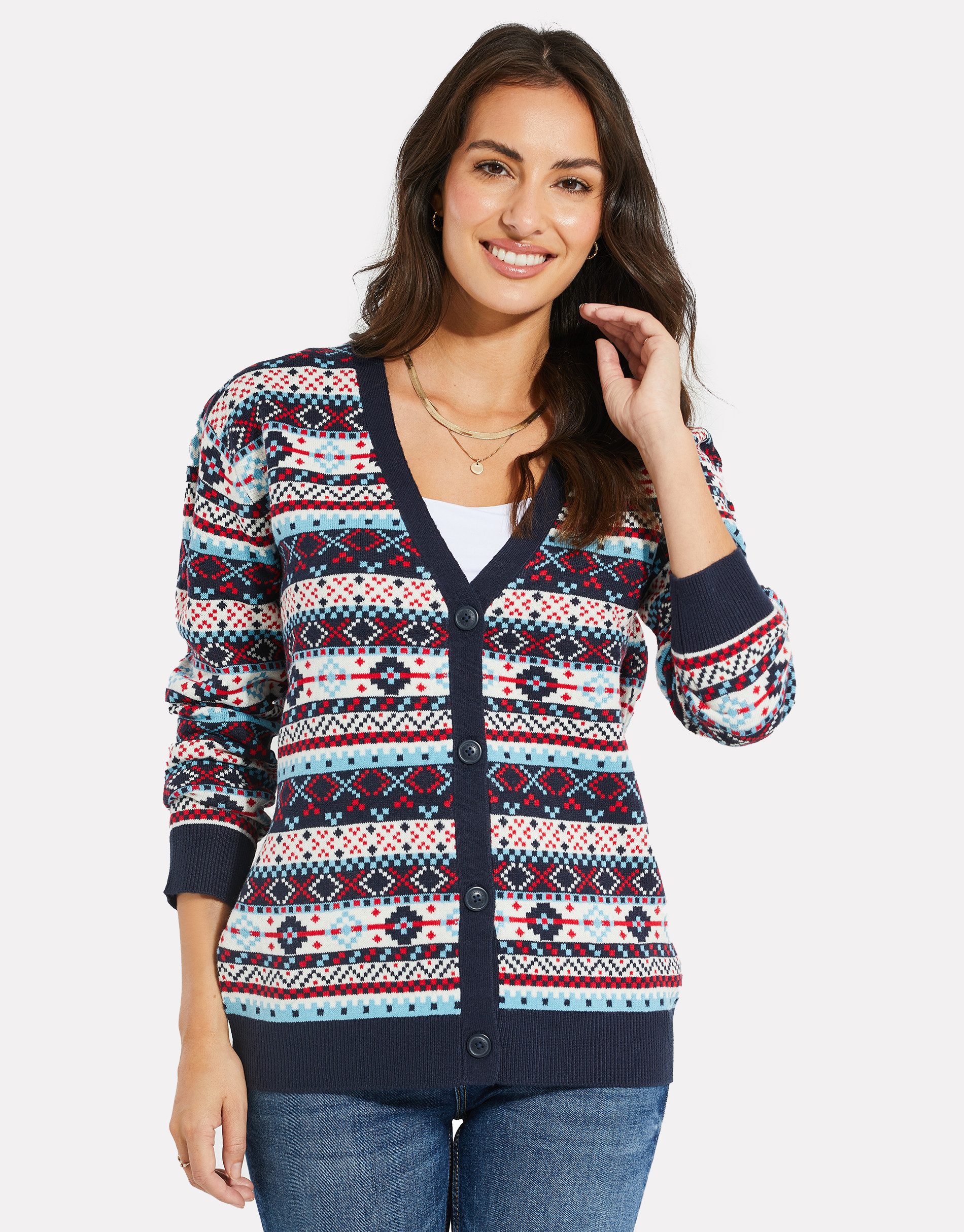 Threadbare Strickjacke Ladies Xmas Cardigan Iceland günstig online kaufen