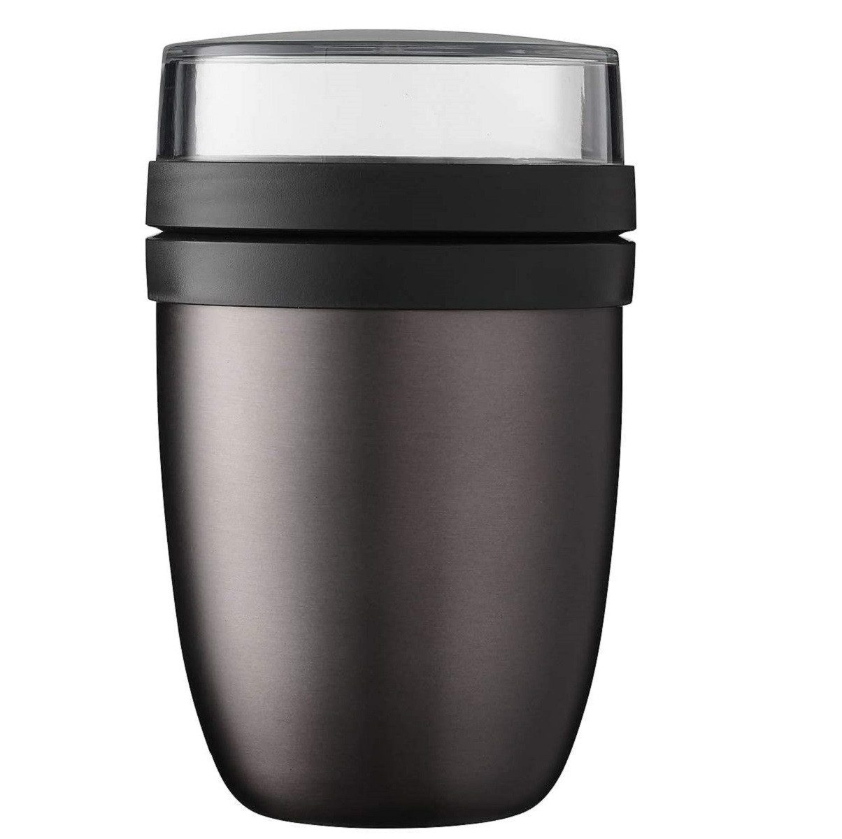 Mepal Lunchbox Lunchpot Ellipse-Titanium 500 ml Thermo-Essensbehälter to go, Polypropylen, RVS, PCTG, Hält Speisen lange warm oder kühl, 500 + 200 ml, Polypropylen