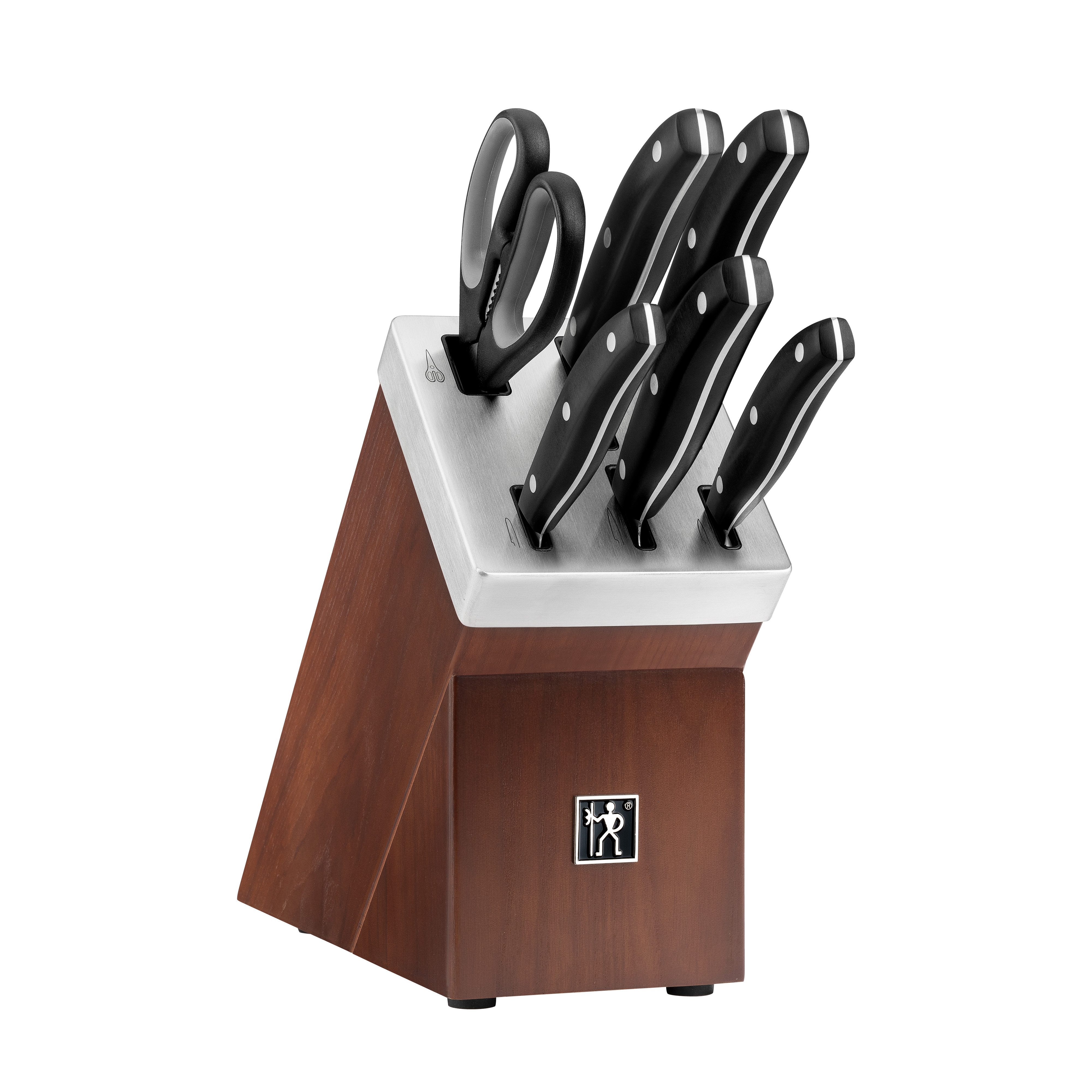 HENCKELS by ZWILLING Messerblock Everyday (7tlg), Selbstschärfender Messerblock, Keramik-Schleifsteine, Vielzweckschere
