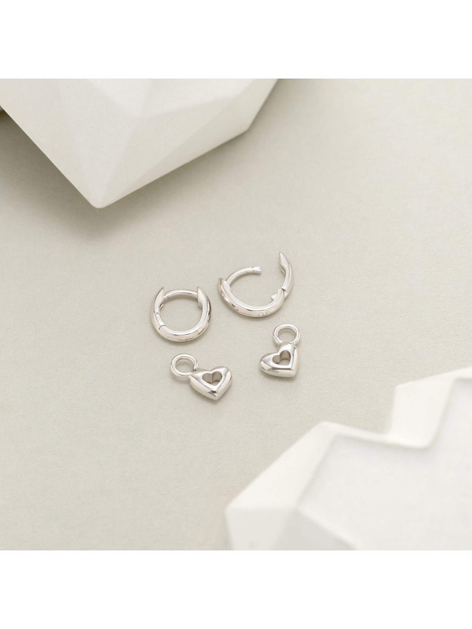 JETTE Paar Creolen JETTE Damen-Creolen 925er Silber, recycelt Herz (Paar), günstig online kaufen