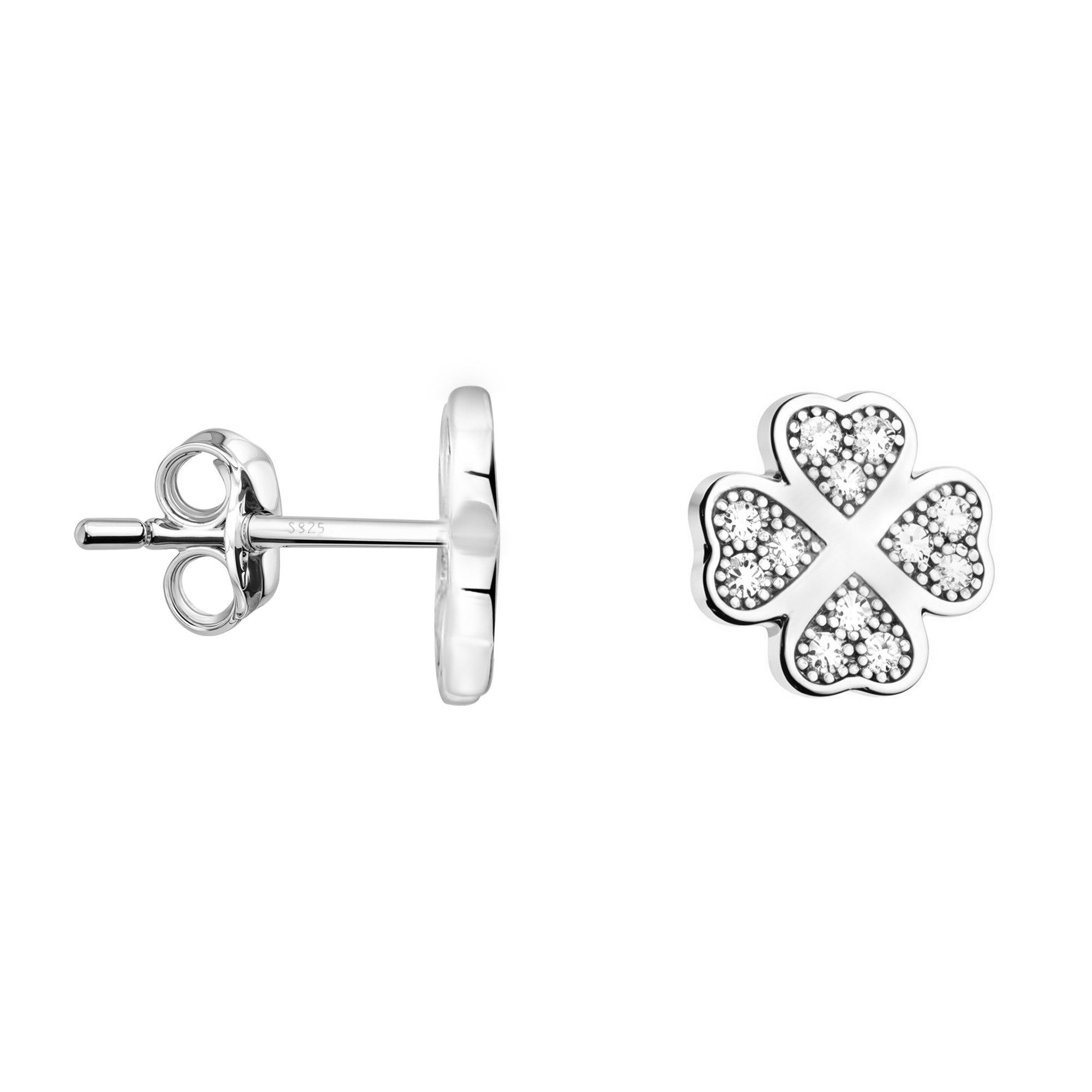 Sofia Milani Paar Ohrstecker Blatt, 925 Silber Damen Schmuck - E0257