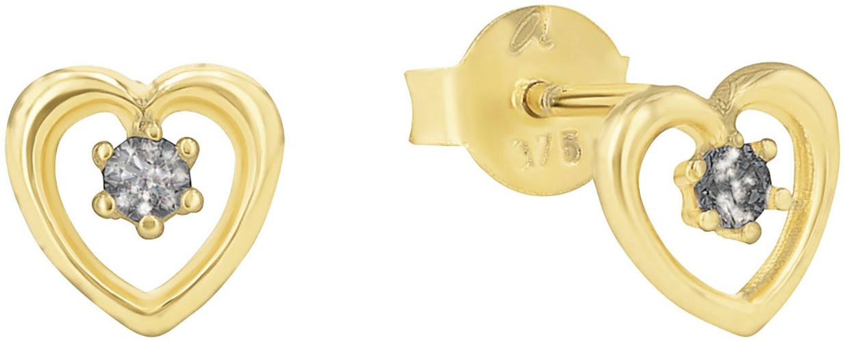 Amor Amor Paar Ohrstecker Herz, mit Zirkonia (synth)