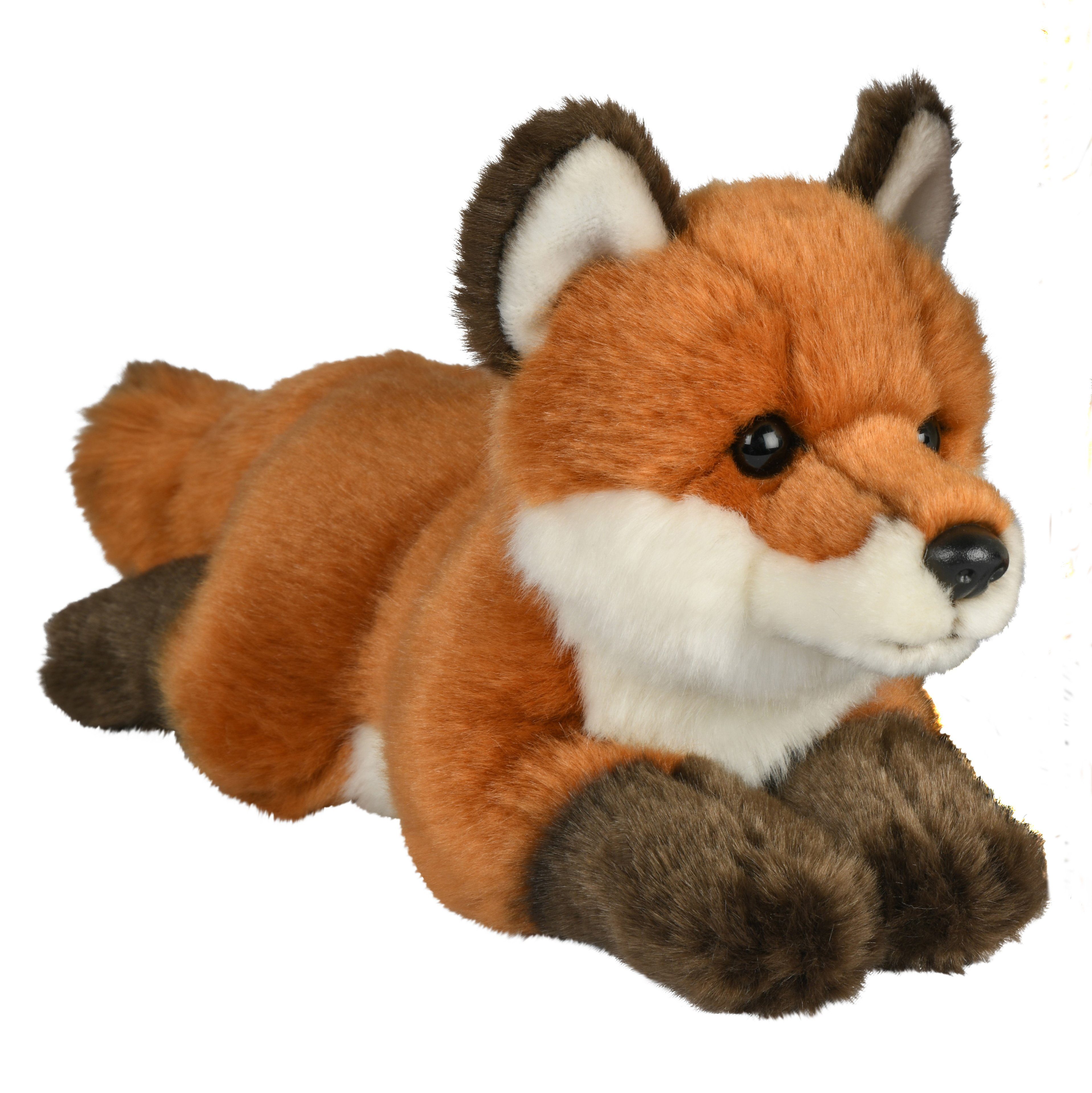 Uni-Toys Kuscheltier - recyceltes Fuchs Plüsch, (24 - cm) Plüschtier, liegend % oder zu 100 sitzend (25 cm) Füllmaterial