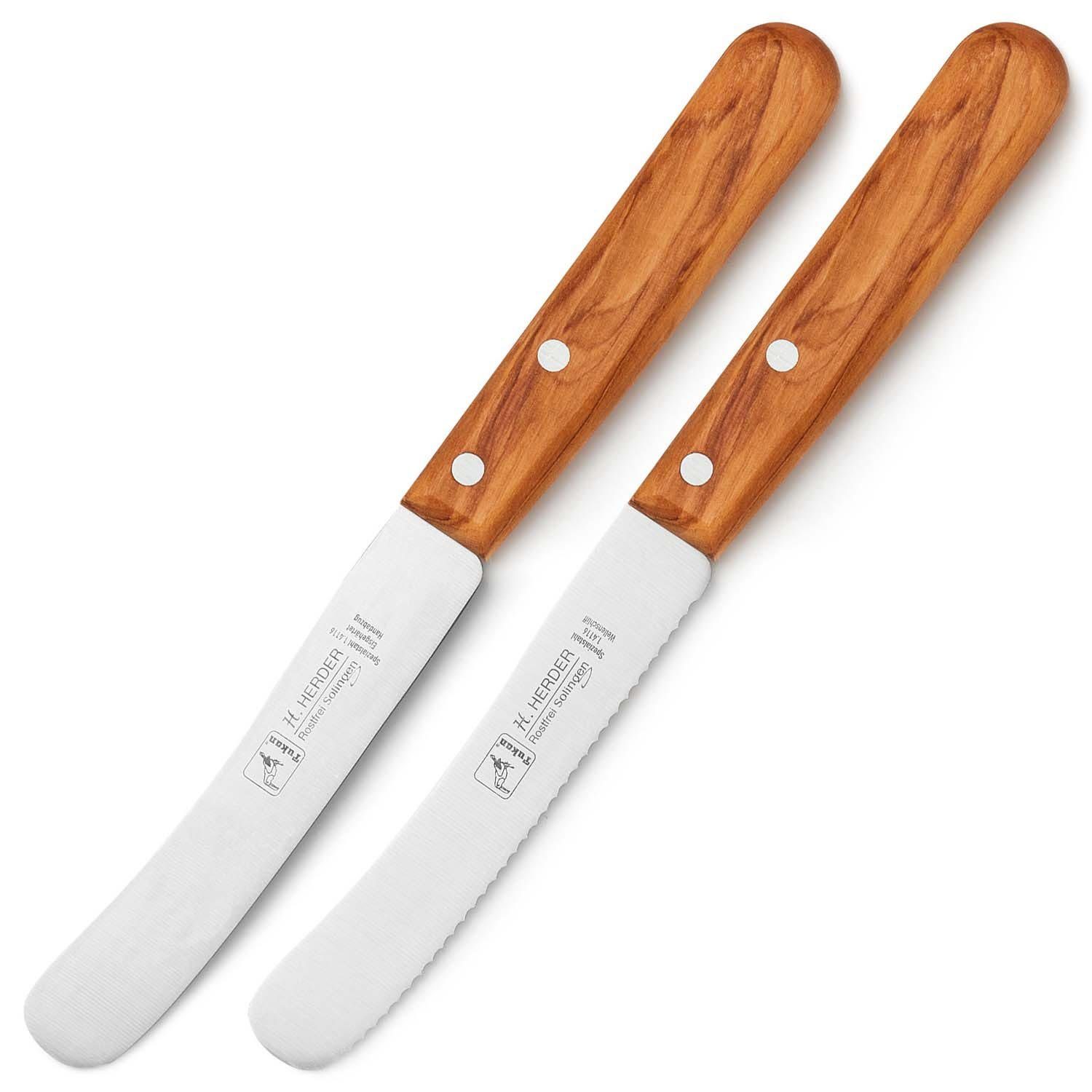 Brötchenmesser Brötchenmesser, Buckelsmesser, Frühstücksmesser Solingen Olivenholz