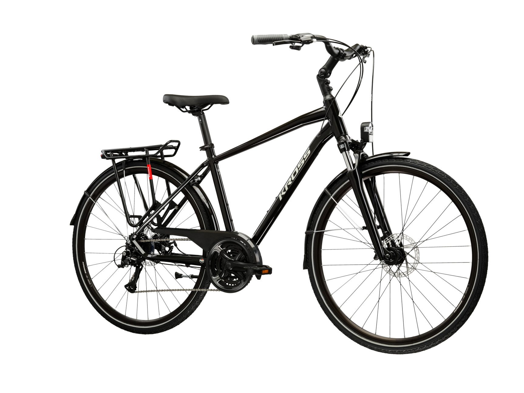 Kross Trekkingrad Herren-Trekkingrad 28" Trans 3.0 Schwarz 24 Gänge Kollektion 2026, 24 Gang Shimano ACERA M3020 Schaltwerk, Kettenschaltung