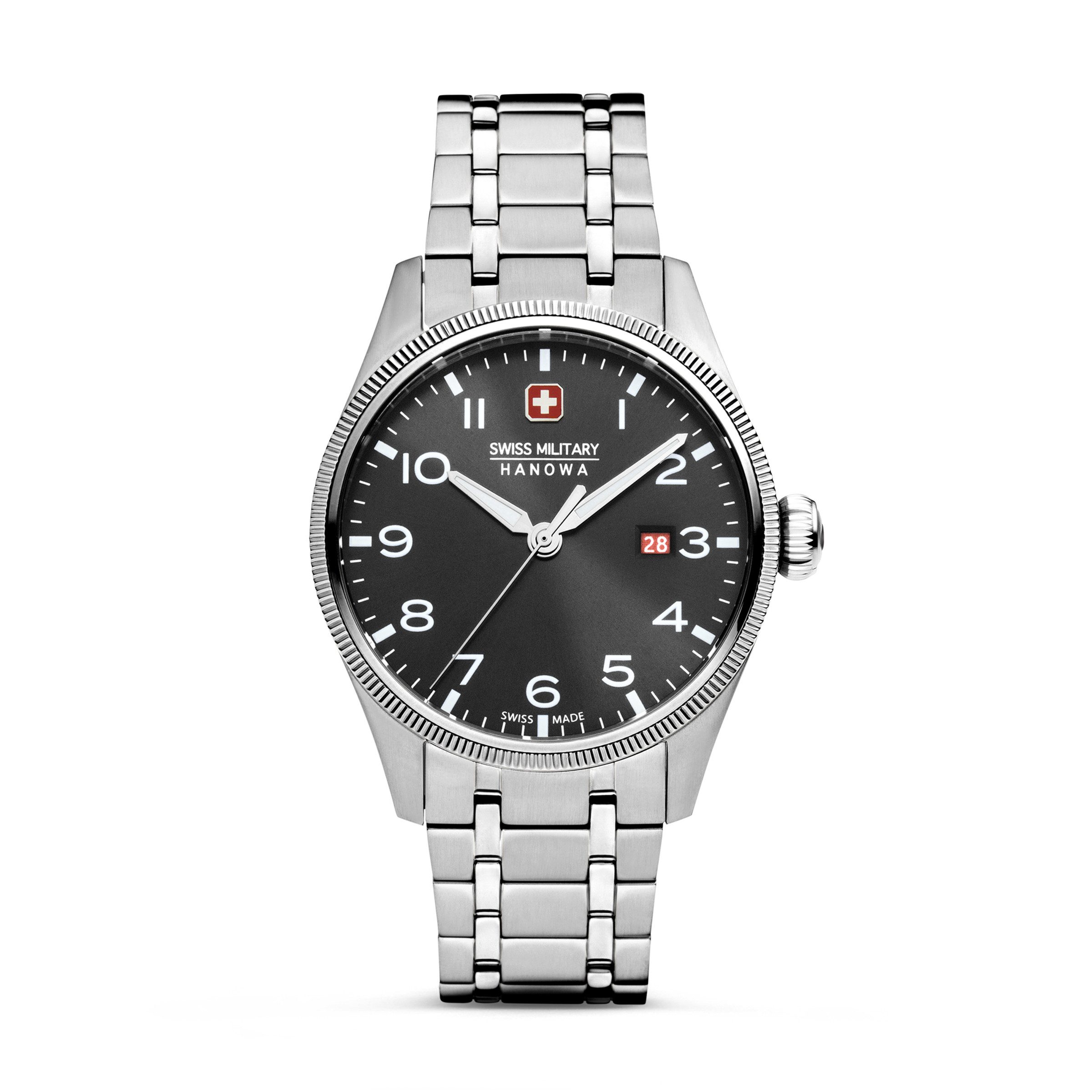 Swiss Military Hanowa Quarzuhr Thunderbolt SMWGH0000801, Armbanduhr, Herrenuhr, Swiss Made, Edelstahlarmband, analog, Tag