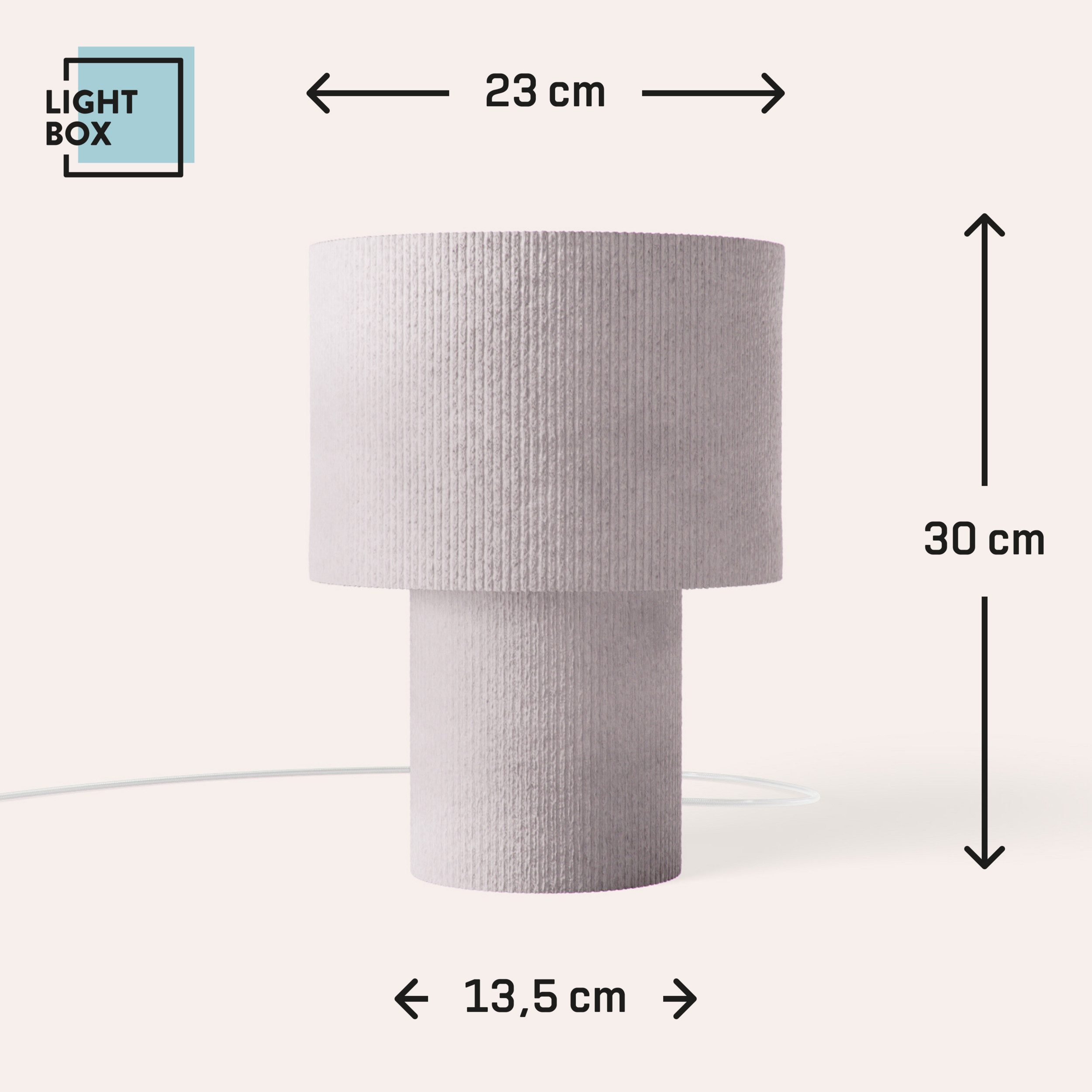 Lightbox Tischleuchte, ohne Leuchtmittel, Retro Tischlampe, Cord, Stoff, E27, 30cm, dekorativ, beige alt-rosa