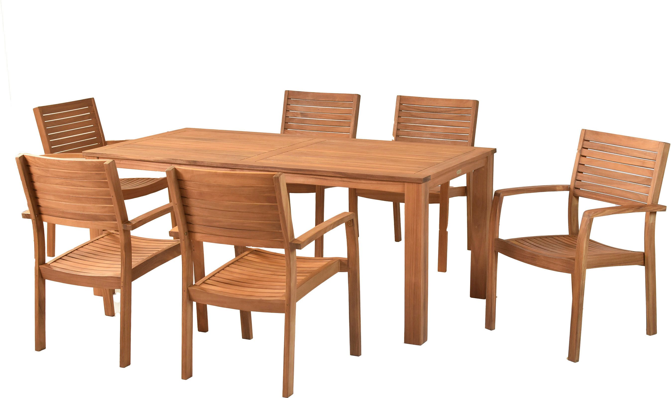 MERXX Garten-Essgruppe »Batavia«, (Set, 7-tlg), moderne Landhausoptik in warmen Holznuancen