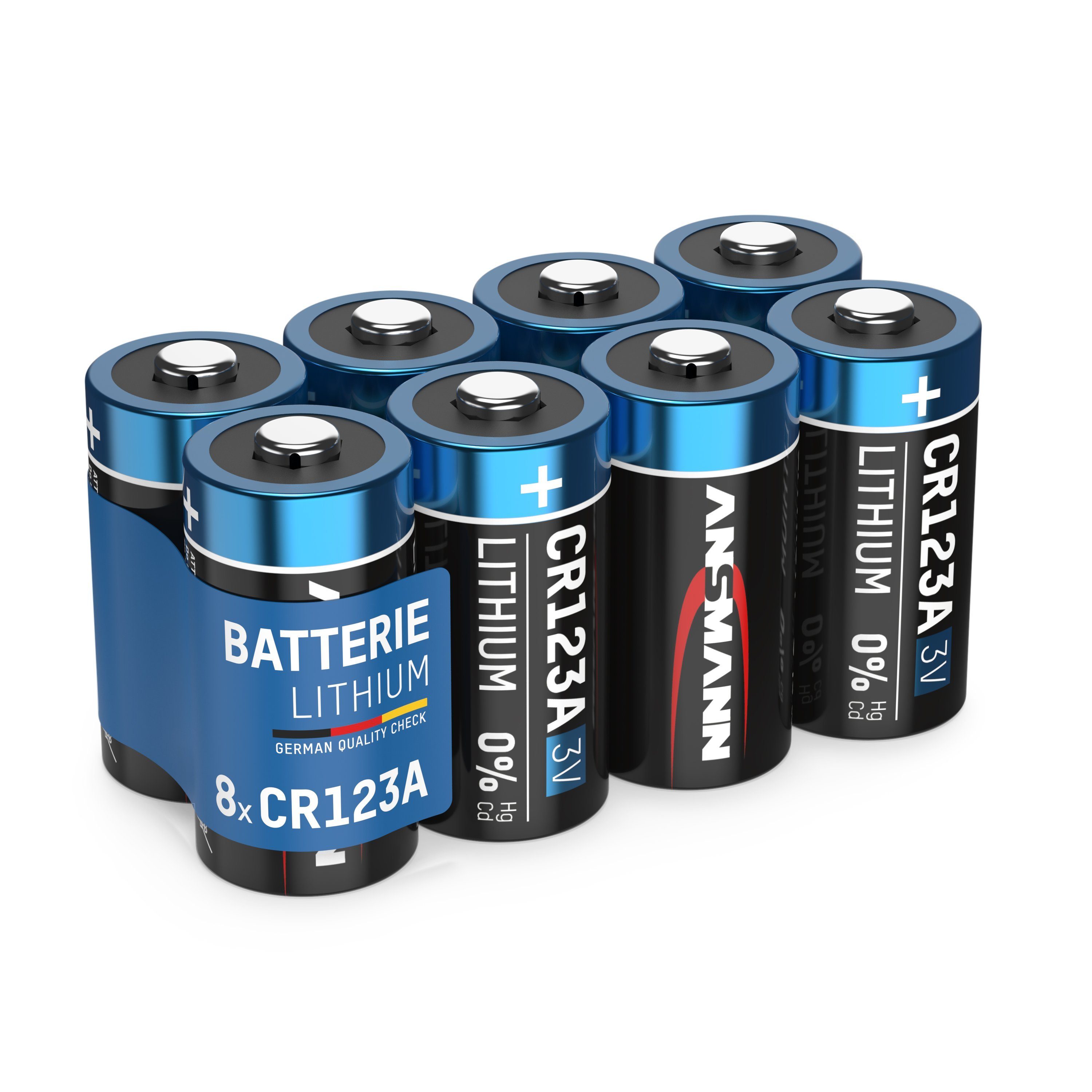 ANSMANN® 8x CR123A Lithium Batterie 3V - Hochleistungsbatterie (8 Stück) Batterie