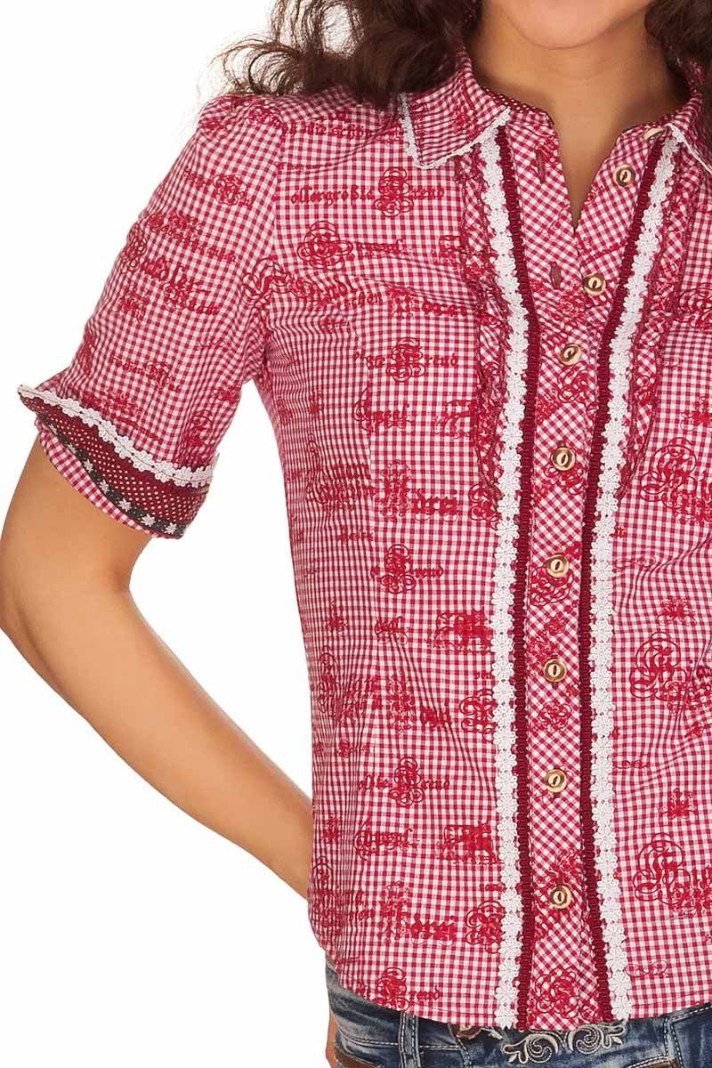 MarJo Trachtenbluse Trachtenbluse - BEATE-IRIS - rot