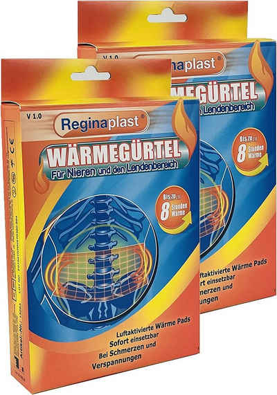 Mete Wärmegürtel Heizgürtel mit Wärme Pads 2er Set 4 Anwendungen ohne Chili 8 Std, Set 2-tlg., gegen Rückenschmerzen, Wärmekissen Rückengürtel gegen Muskel Rückschmerzen Heizgürtel