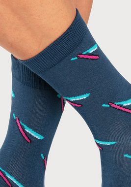 John Devin Socken (Packung, 2-Paar) mit bunten eingestrickten Motiven