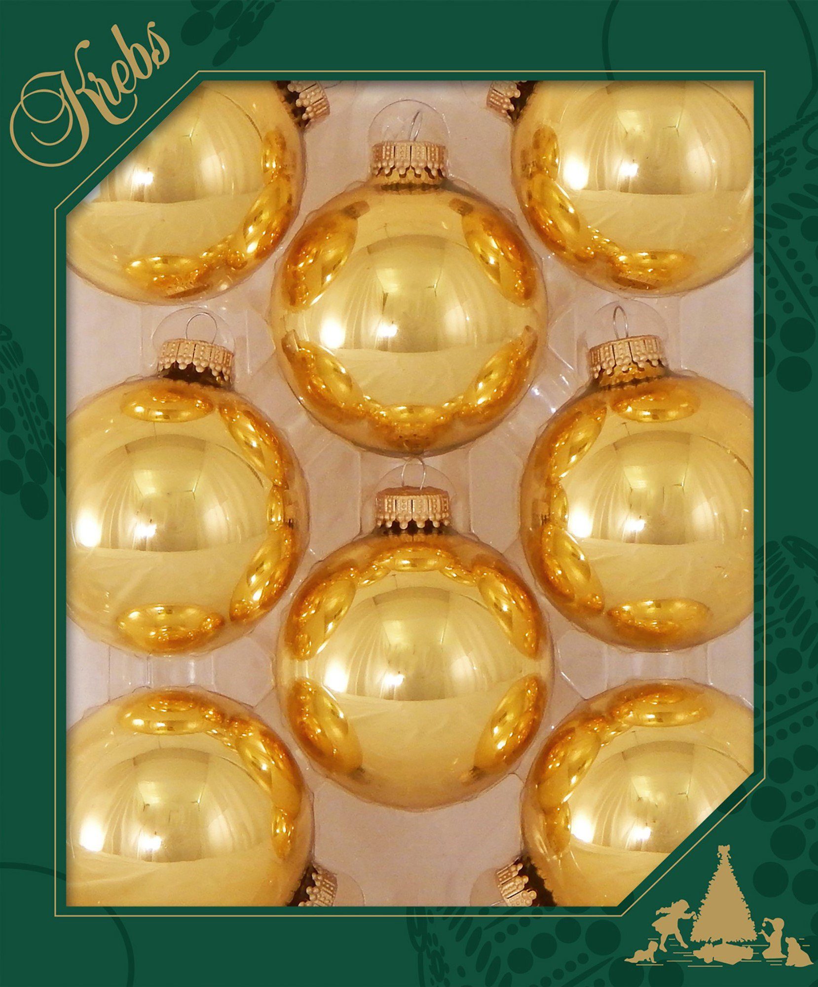 Krebs Glas Lauscha Weihnachtsbaumkugel CBK90251, Weihnachtsdeko, Christbaumschmuck, Christbaumkugeln Glas (8 St) – Bild 2 von 5