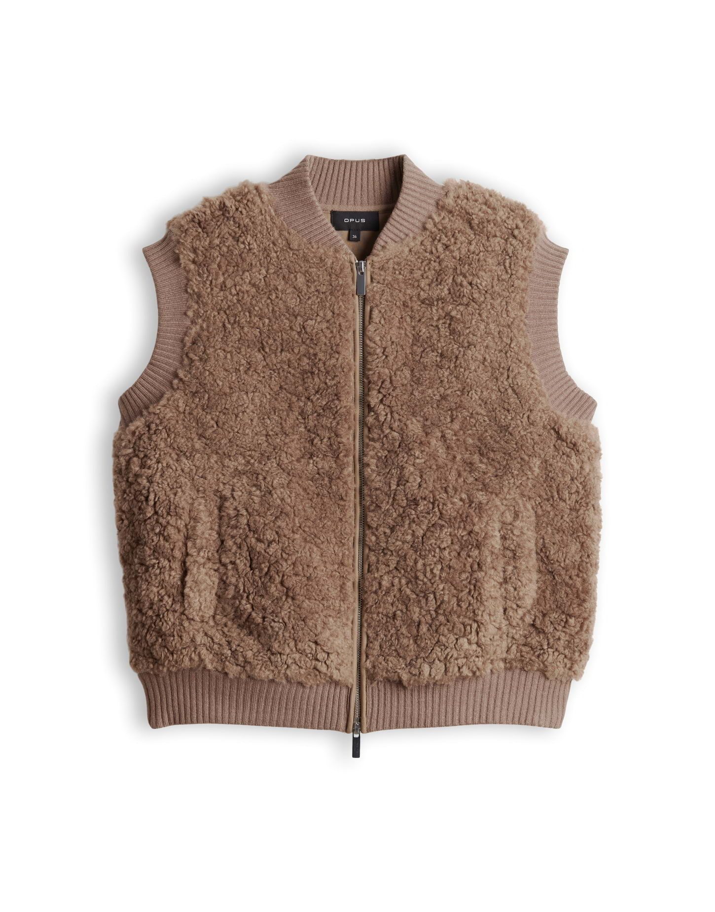 OPUS Sweatweste Gaste aus Teddyfell mit Blousonkragen Verkürzte, gerade Silhouette aus flauschigem Teddyfell – Bild 2 von 5