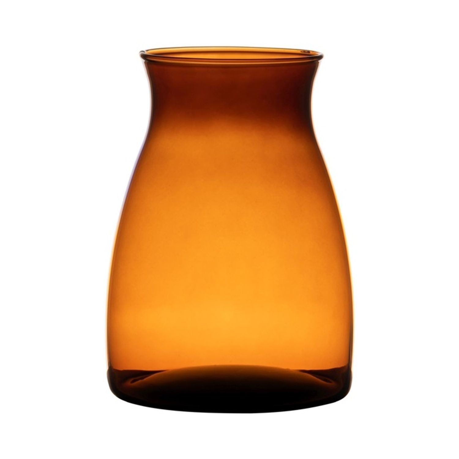 INNA-Glas Dekovase Glas Blumen Vase Maisie, orange-braun-klar, 20 cm, Ø 14 cm