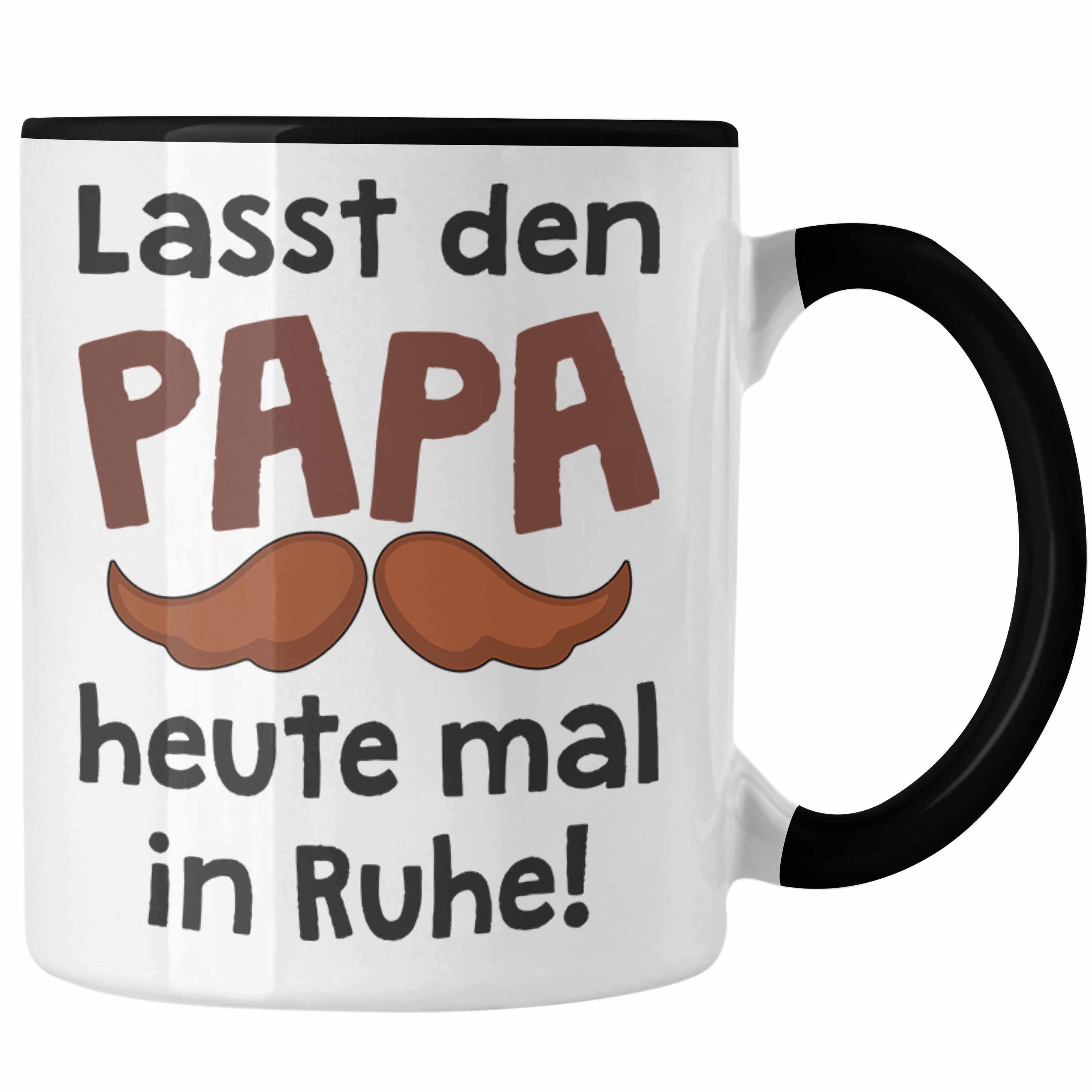 Trendation Tasse Trendation - Bester Papa Geschenk Vatertag Tasse mit Spruch Vater Geschenk von Sohn Papa Kaffeetasse Schwarz