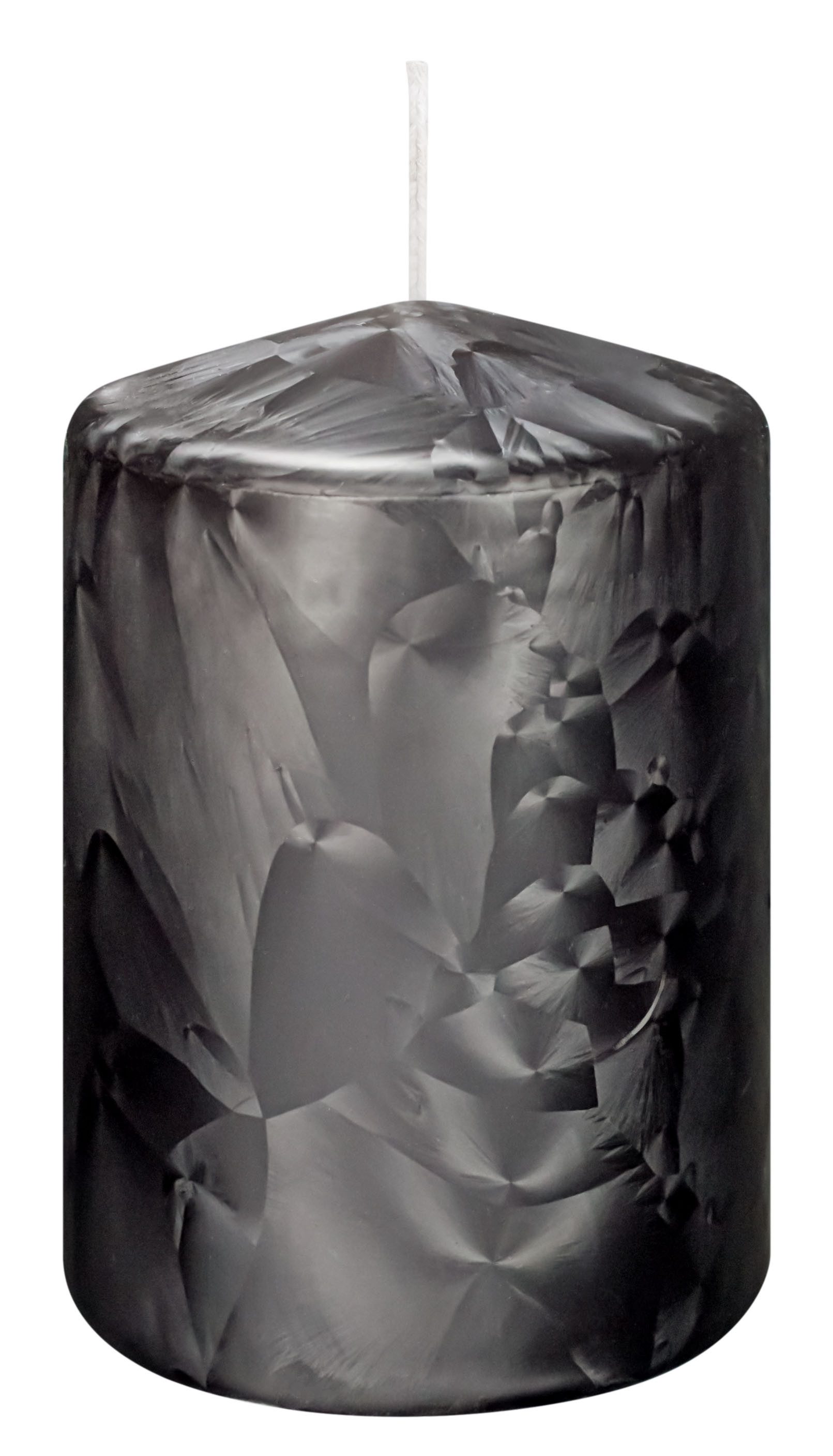 Wiedemann Kerzen Stumpenkerze Kerzen Eis Effect Schwarz 100 x Ø 68 mm 4er S günstig online kaufen