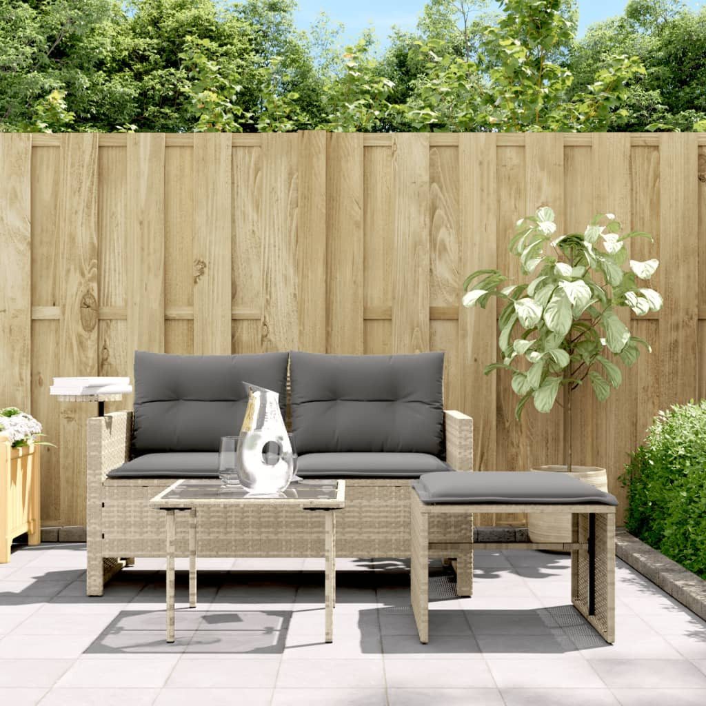 vidaXL Loungesofa 3-tlg. Garten-Sofagarnitur mit Kissen günstig online kaufen