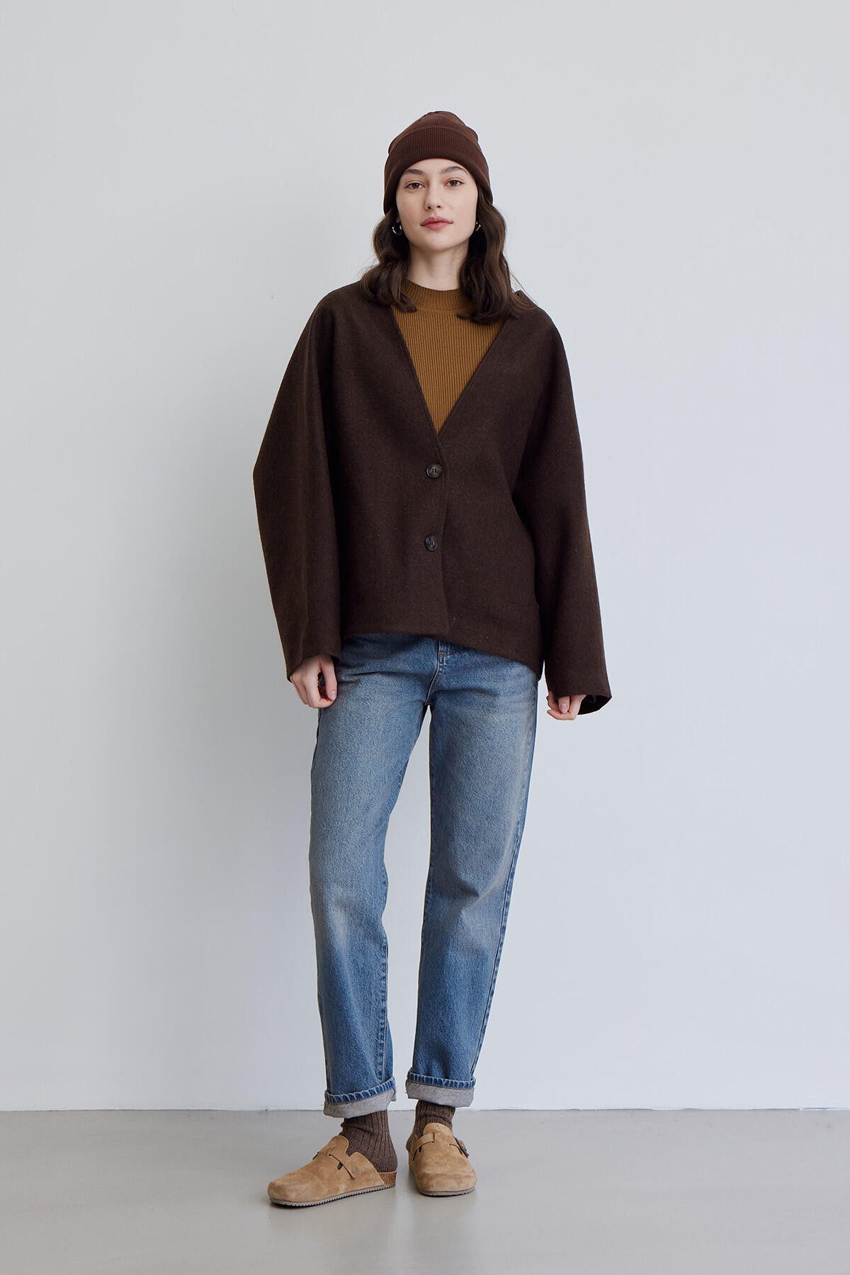 MANUKA Windbreaker Milana Brauner Wollmantel