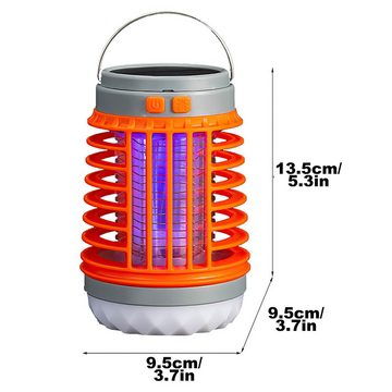 DOPWii Ultraschall-Tierabwehr Moskito-Killer,UV-Moskito-Killer-Lampe für den Außen- und Innenbereich, Solar- und USB-Aufladung, orange, blau