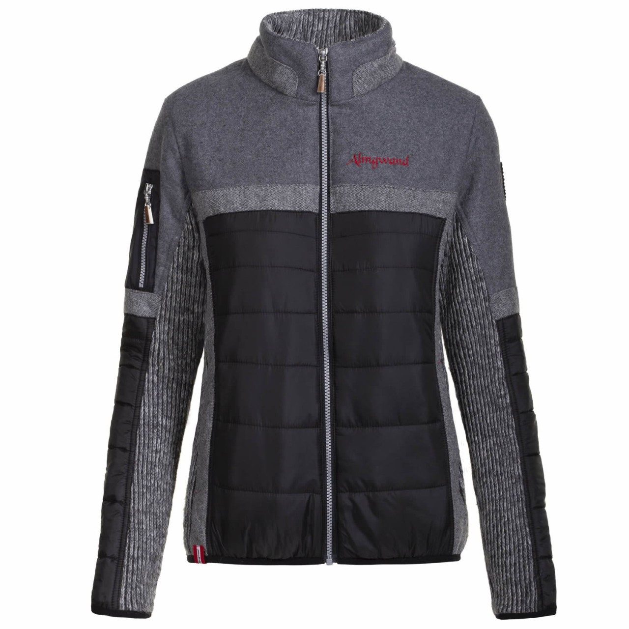 Almgwand Fleecejacke Nordwand Damen große Größen, alpiner Materialmix, 4 Taschen