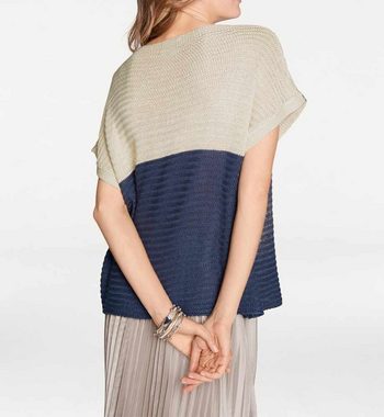 Rick by rick cardona Longpullover Rick Cardona Damen Designer-Oversized-Pullover, goldfarben-blau