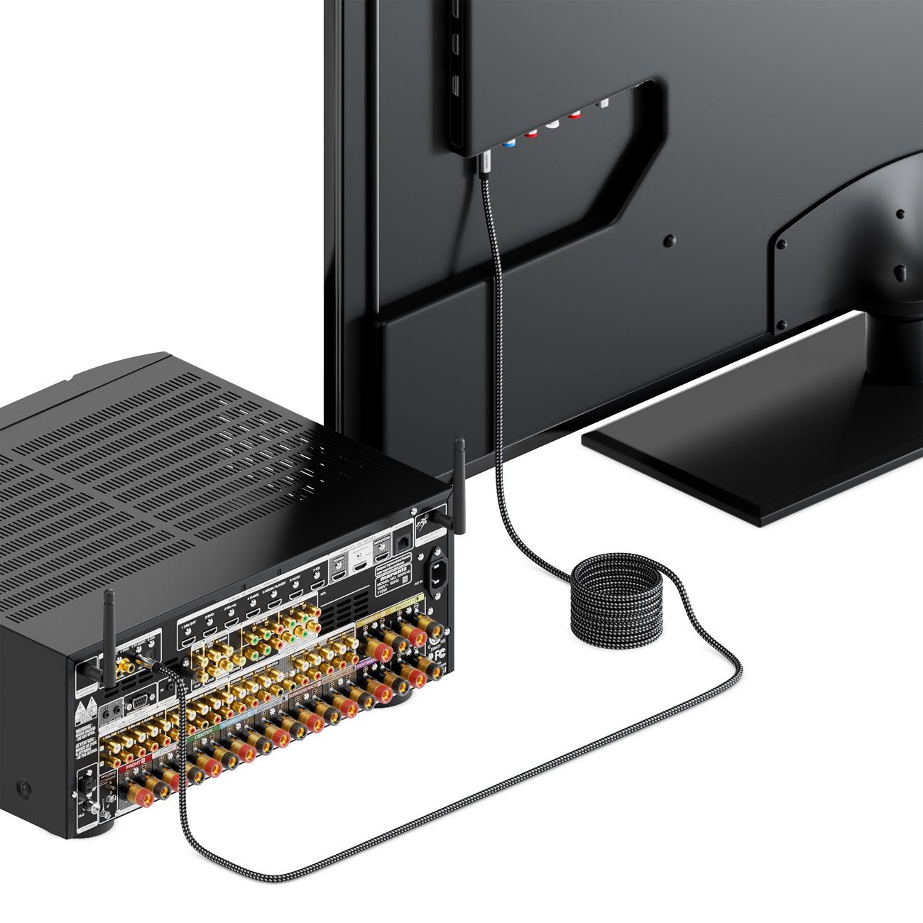 deleyCON deleyCON Toslink Kabel 2m Optisches Digital Audio Kabel Metallstecker Optisches-Kabel