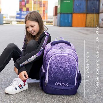 neoxx Schulrucksack Fly, Glitterally perfect, aus recycelten PET-Flaschen