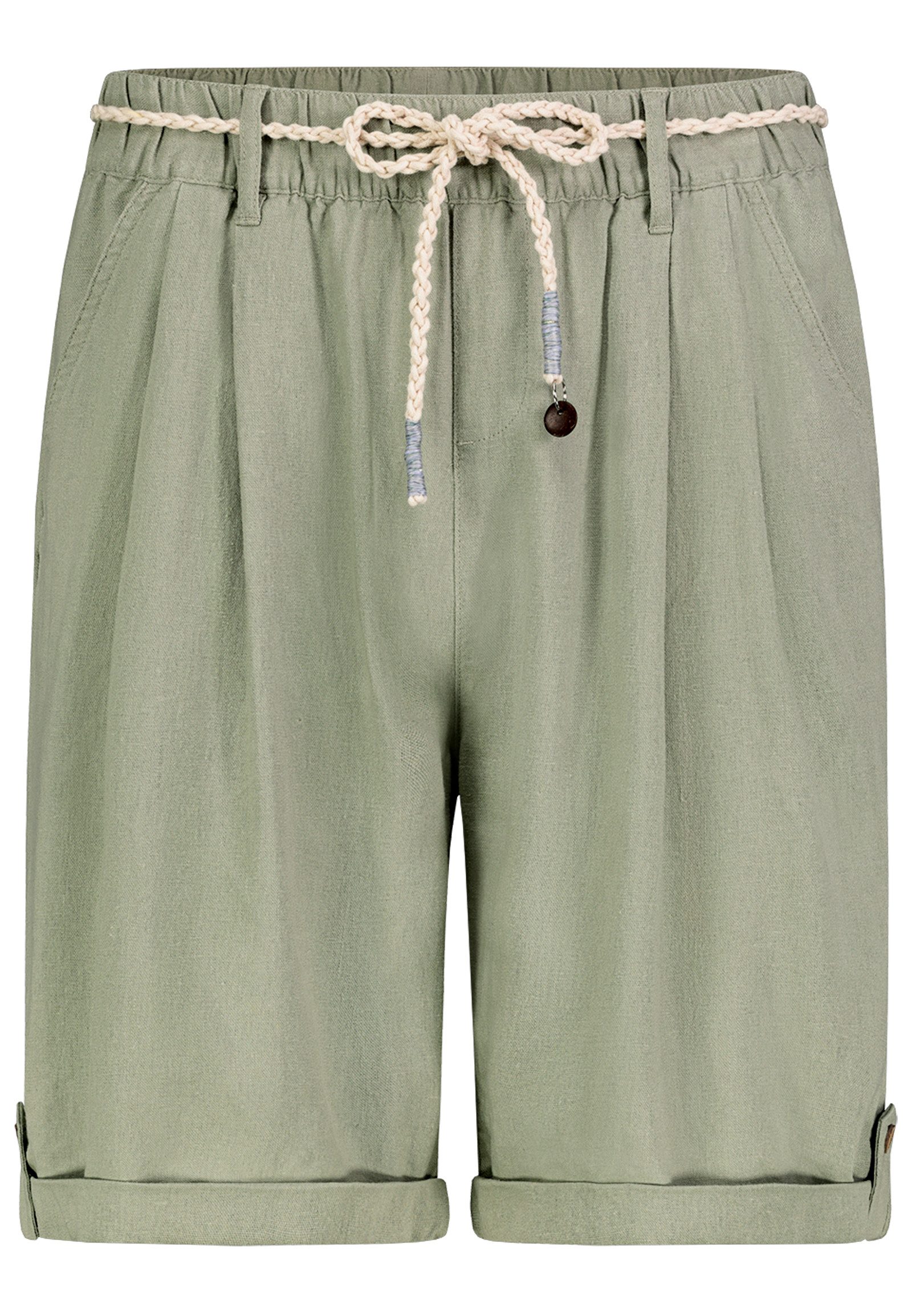 Eight2Nine Bermudas Damen Leinen Short Shorts Bermuda Leicht Freizeit mit Gürtel – Bild 3 von 5