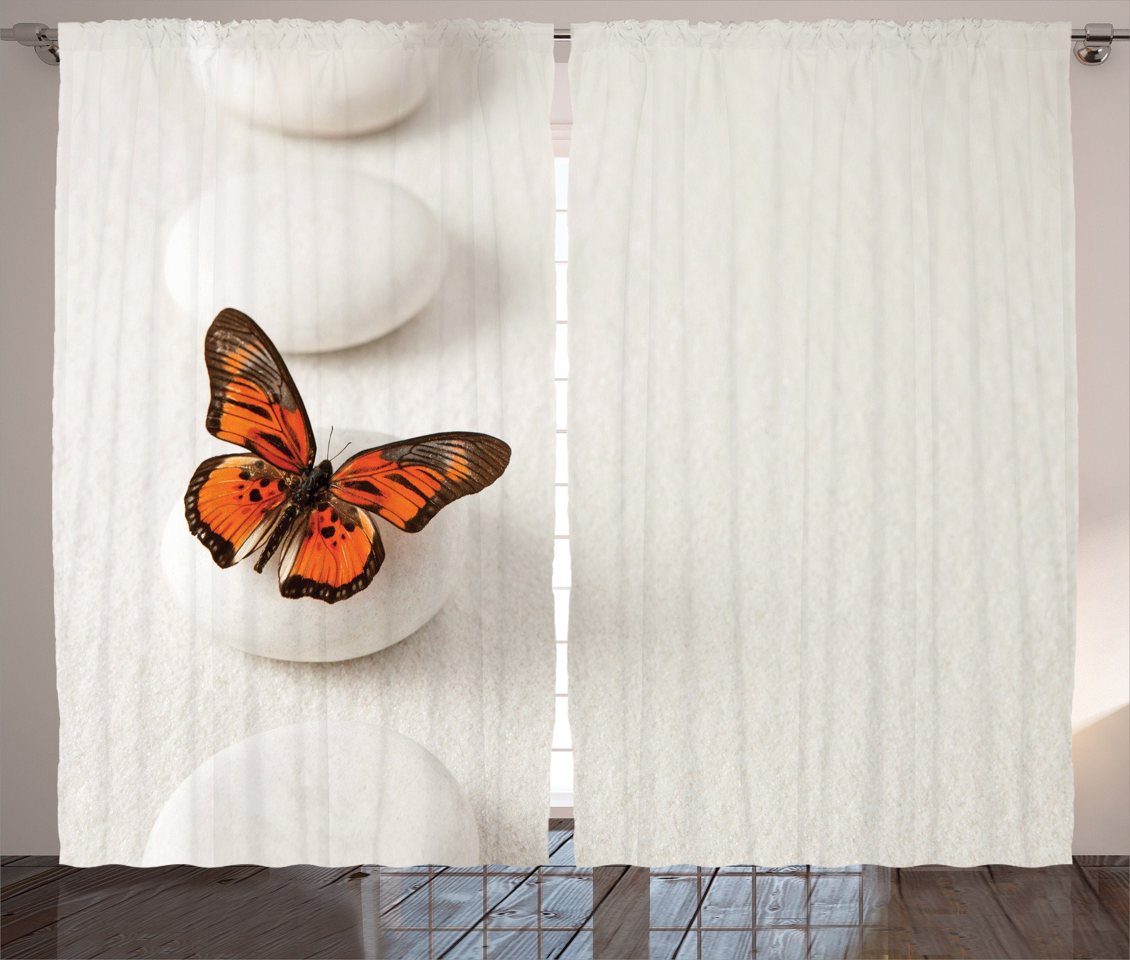 Gardine Kräuselband Schmetterling Vorhang Schlafzimmer Schlaufen Boho Haken, mit Rock Abakuhaus, Healing und