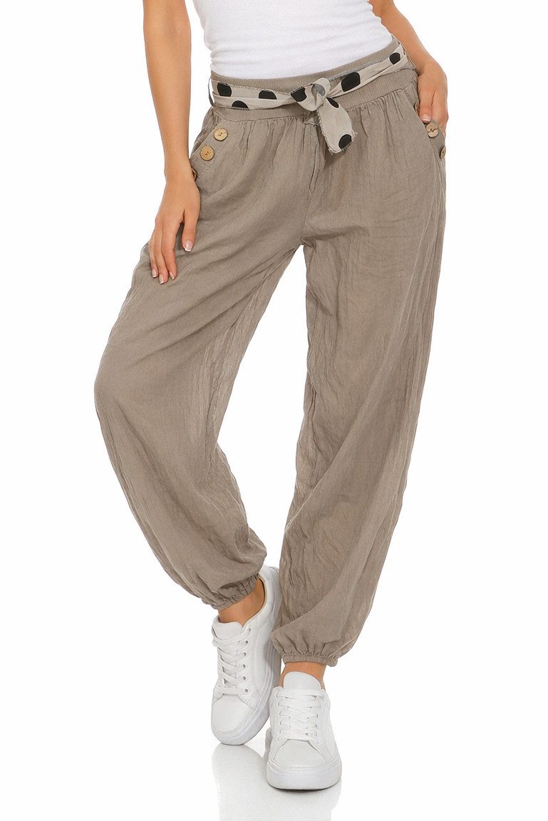 Mississhop Haremshose Leichte Baumwollhose einfarbige Hose Sommerhose Aladinhose M. 270 in Unifarbe