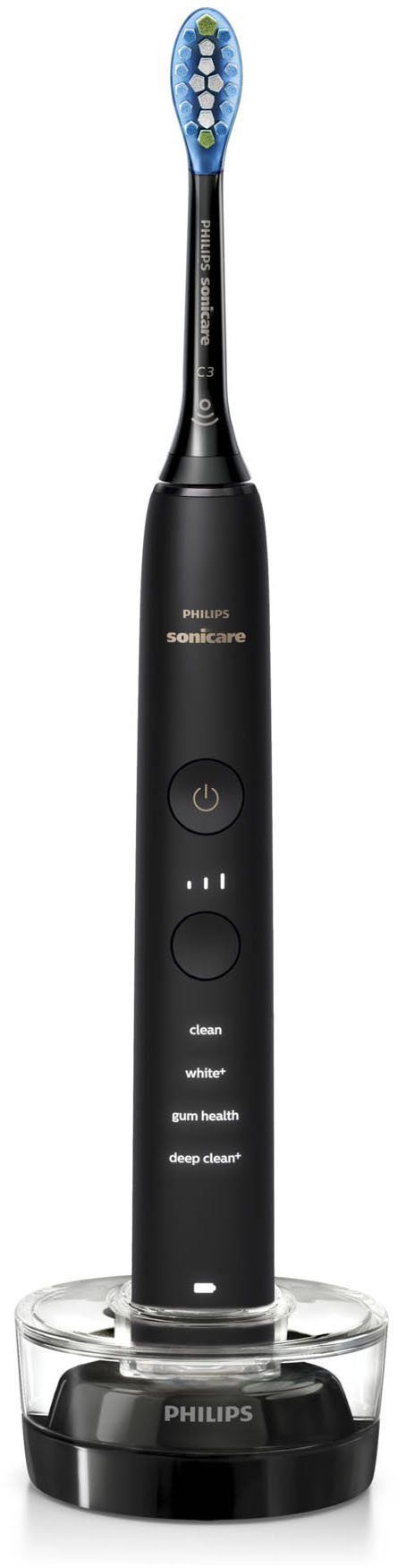 Philips Sonicare Elektrische Zahnbürste mit St., Aufsteckbürsten: DiamondClean Schalltechnologie, HX9914/57, 2er 2 9000 Ladeglas Set