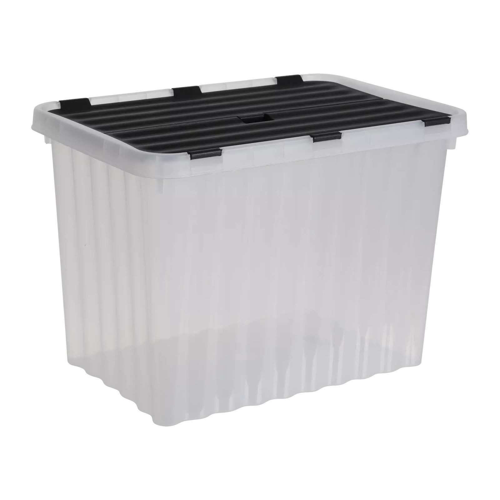 BURI Aufbewahrungsbox Aufbewahrungsbox 24L Wellenbox Staubox Transparent Spielzeugkiste – Bild 2 von 5