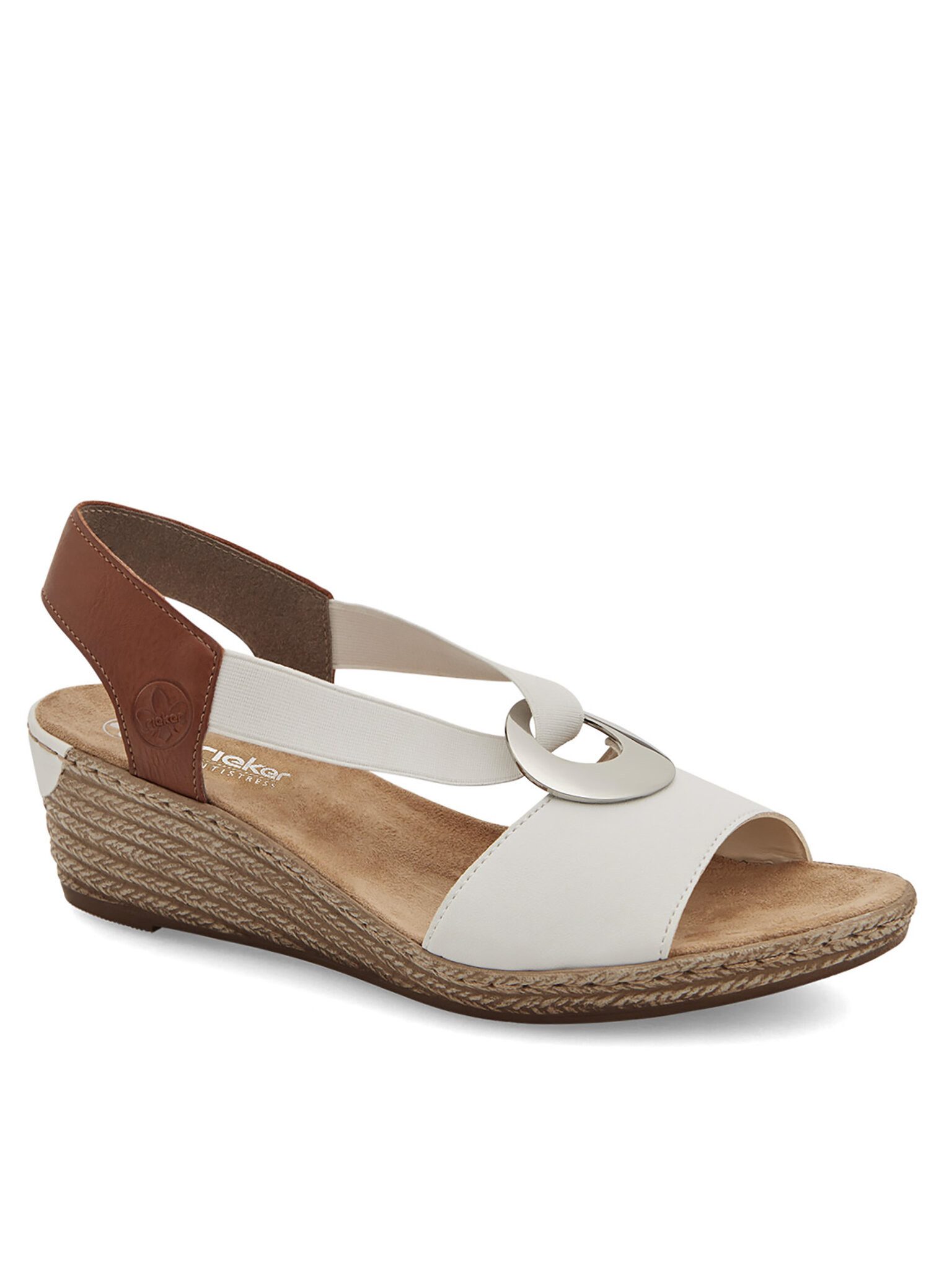 Rieker Rieker Sandalen Damen 624H6-81 Weiß Sandale
