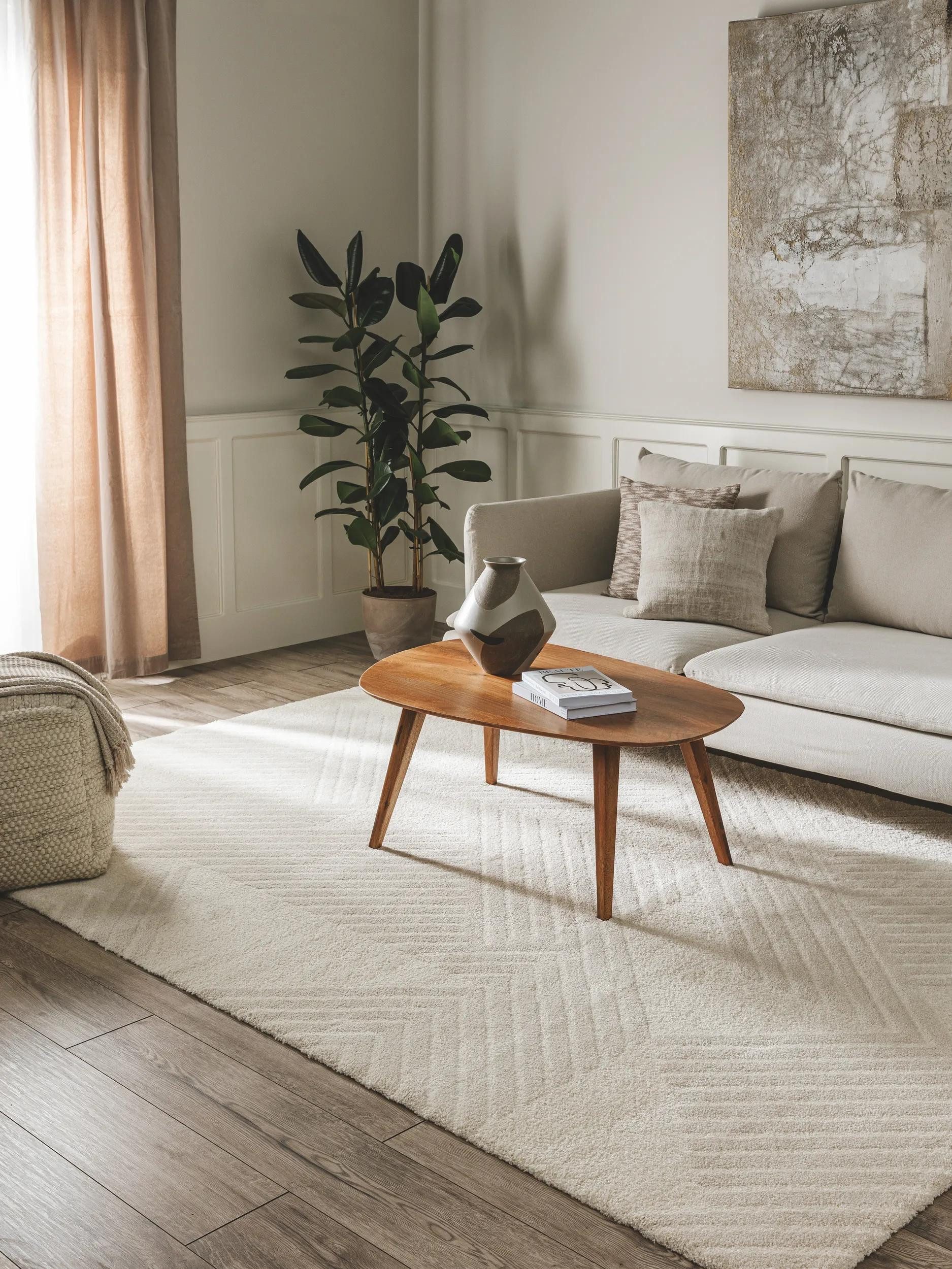 benuta Teppich Tacoma, rechteckig, Höhe: 21 mm, Teppich Wohnzimmer, Schlafzimmer, Esszimmer, Flur, Kunstfaser, Cozy