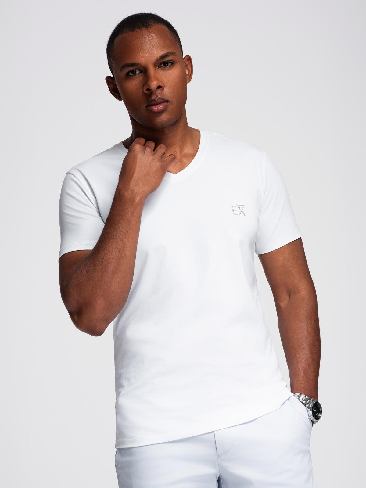 OMBRE T-Shirt T-Shirt mit V-Ausschnitt SLIM FIT