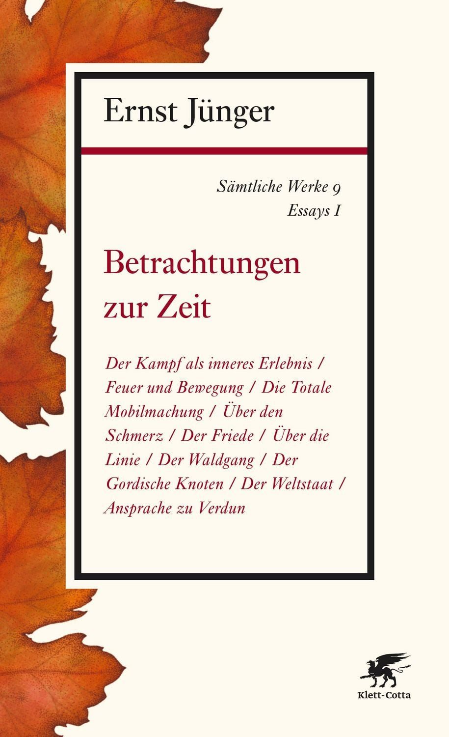 Sämtliche Werke - Band 9 / Ernst Jünger