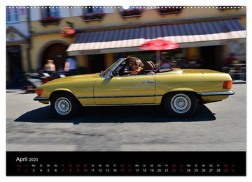 CALVENDO Wandkalender Mercedes SL W107 - zeitlose Eleganz (Premium, hochwertiger DIN A2 Wandkalender 2023, Kunstdruck in Hochglanz)