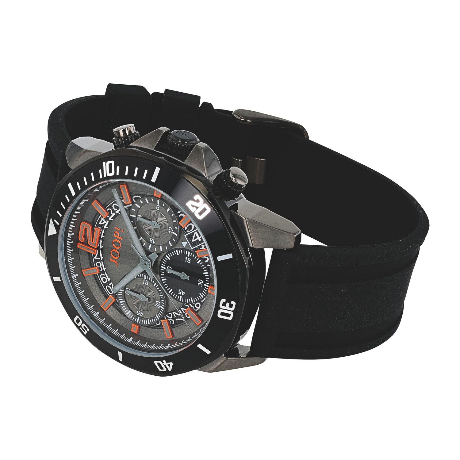 JOOP! Chronograph 2100489, Quarzuhr, Armbanduhr, Herrenuhr, Silikonarmband, analog, Jahr, Monat