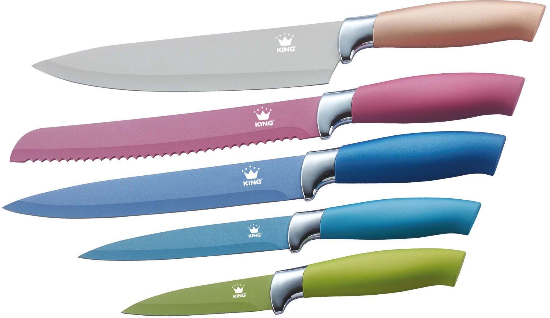 KING Messer-Set AROMI Metallic (Set, 5-tlg), inklusive 3tlg. Schüssel-Set