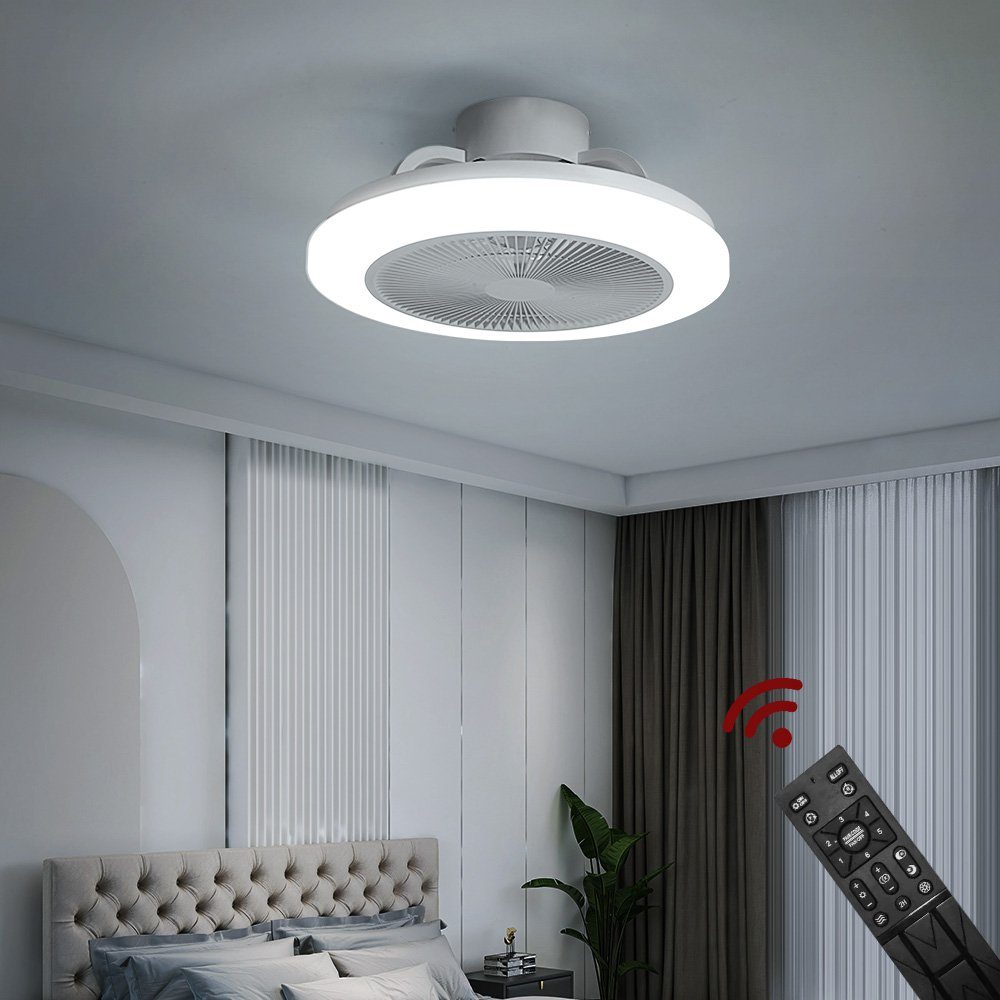 Euroton Deckenventilator Deckenventilator LED Beleuchtung Deckenlampe Fernbedienung