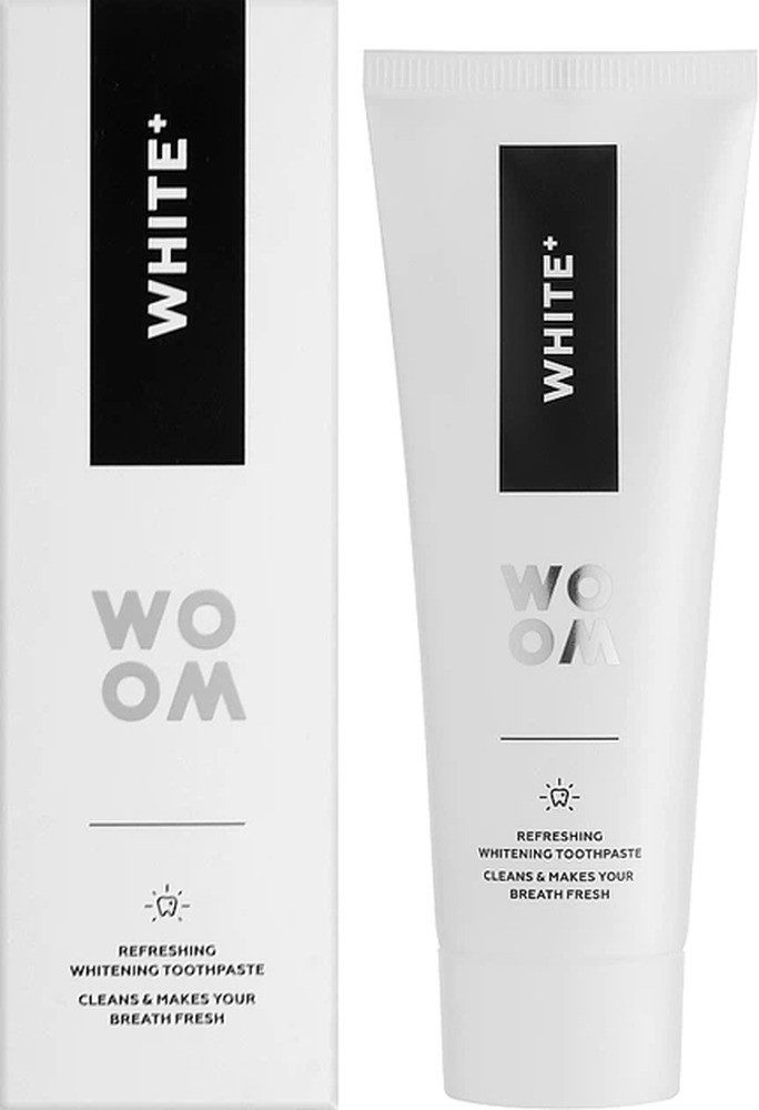WOOM Zahnpasta White+ aufhellende Zahnpasta für einen frischen Atem