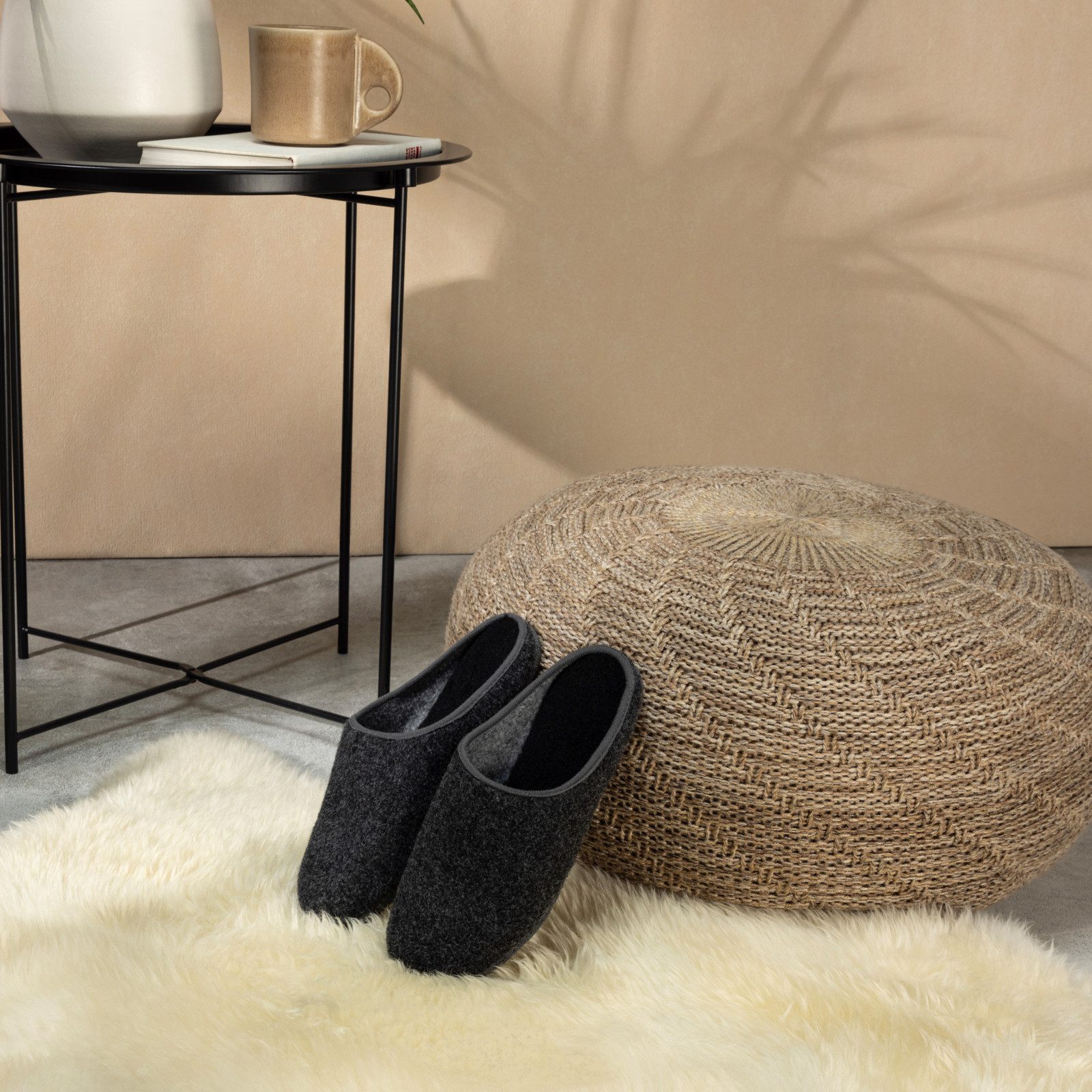 Pantoffelmann Filzpantoffeln Herren Damen Hausschuh leichte Filz Winter Filzlatschen Pantoffel (1 Paar) Filzpantoffeln, Gästepantoffel besonders leicht