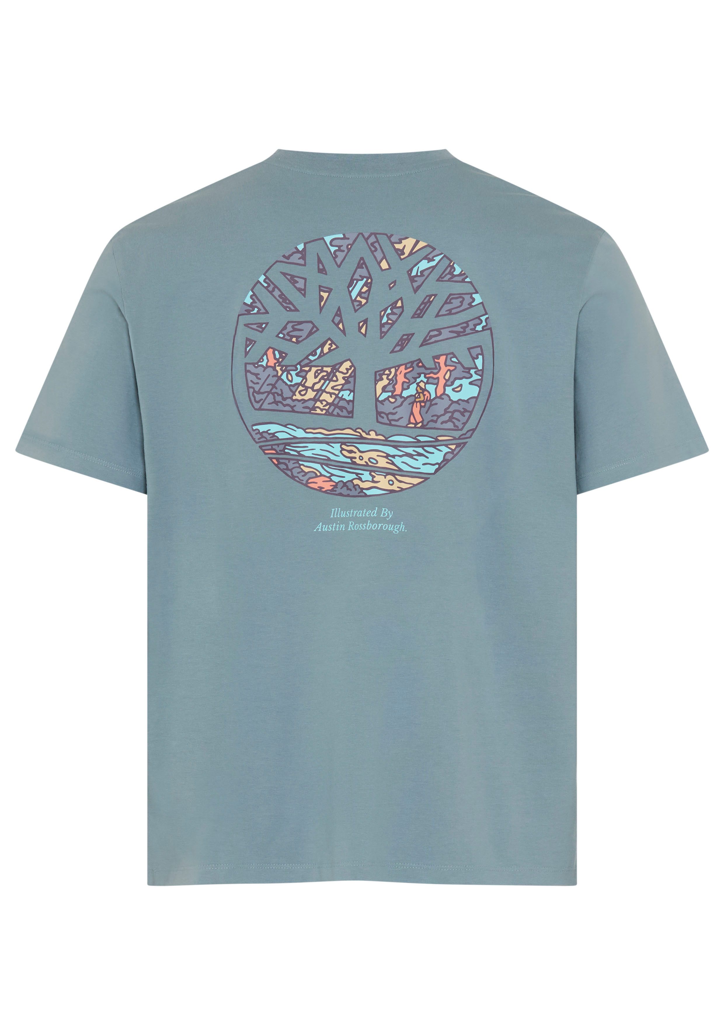 Timberland T-Shirt Illustrated Tree Logo Back Graphic mit Baumwolle, Kurzarmdesign