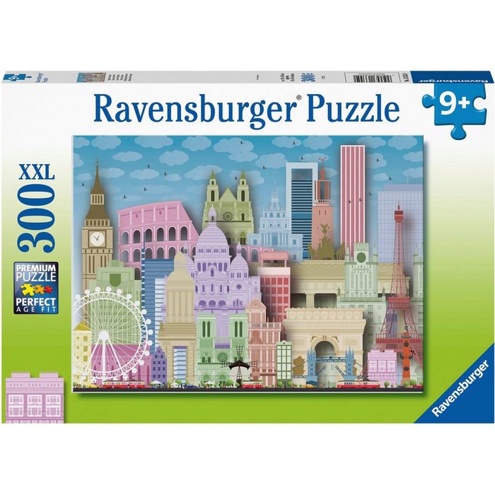 Ravensburger Puzzle Buntes Europa 300 Puzzleteile Made in Germany; FSC® - schützt Wald - weltweit