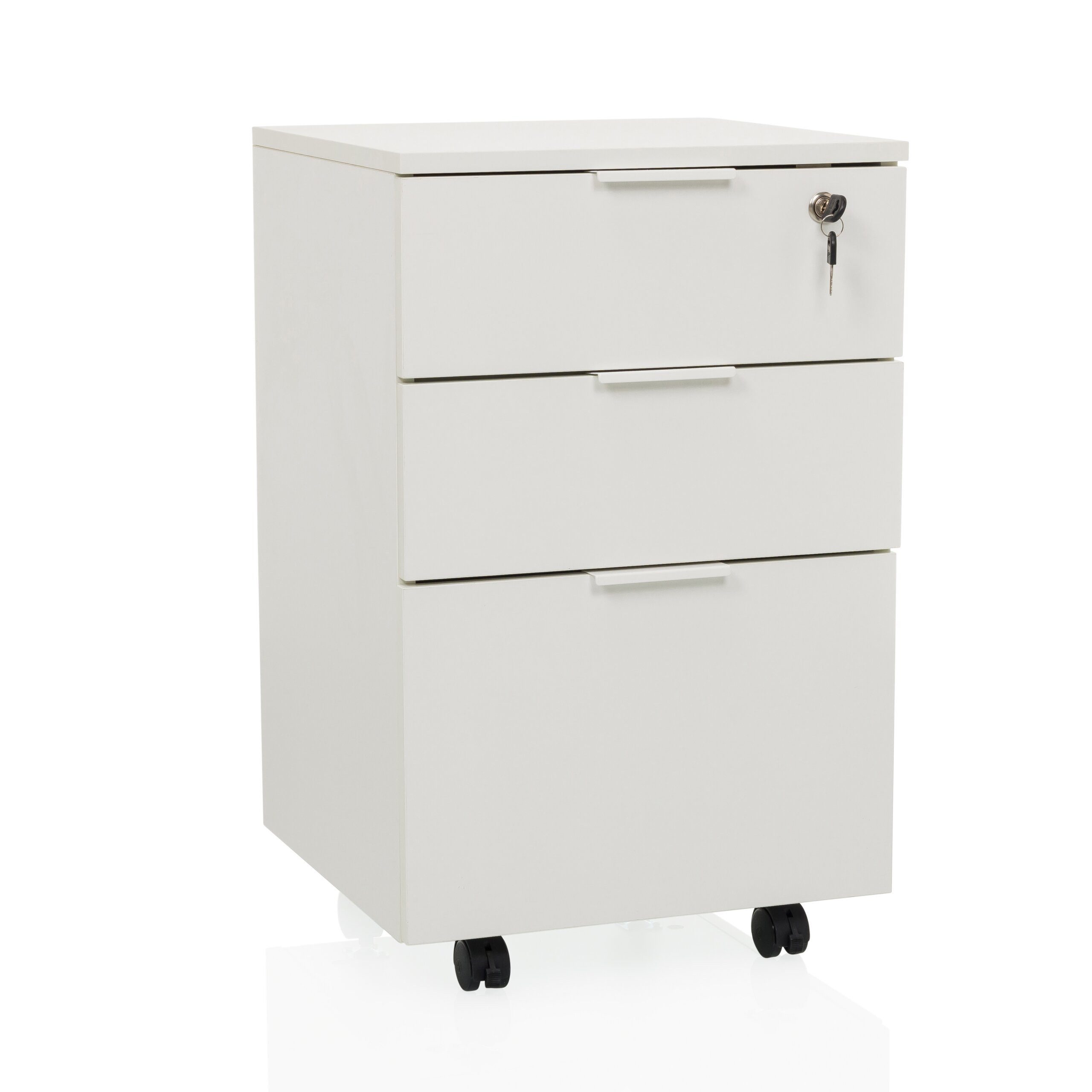 hjh OFFICE Rollcontainer DAVIK Bürowagen H/B/T: 66.0 x 41.5 x 40.0 cm, Aktenschrank Schreibtisch mit Schubladen, Büro Kommode mit Rollen